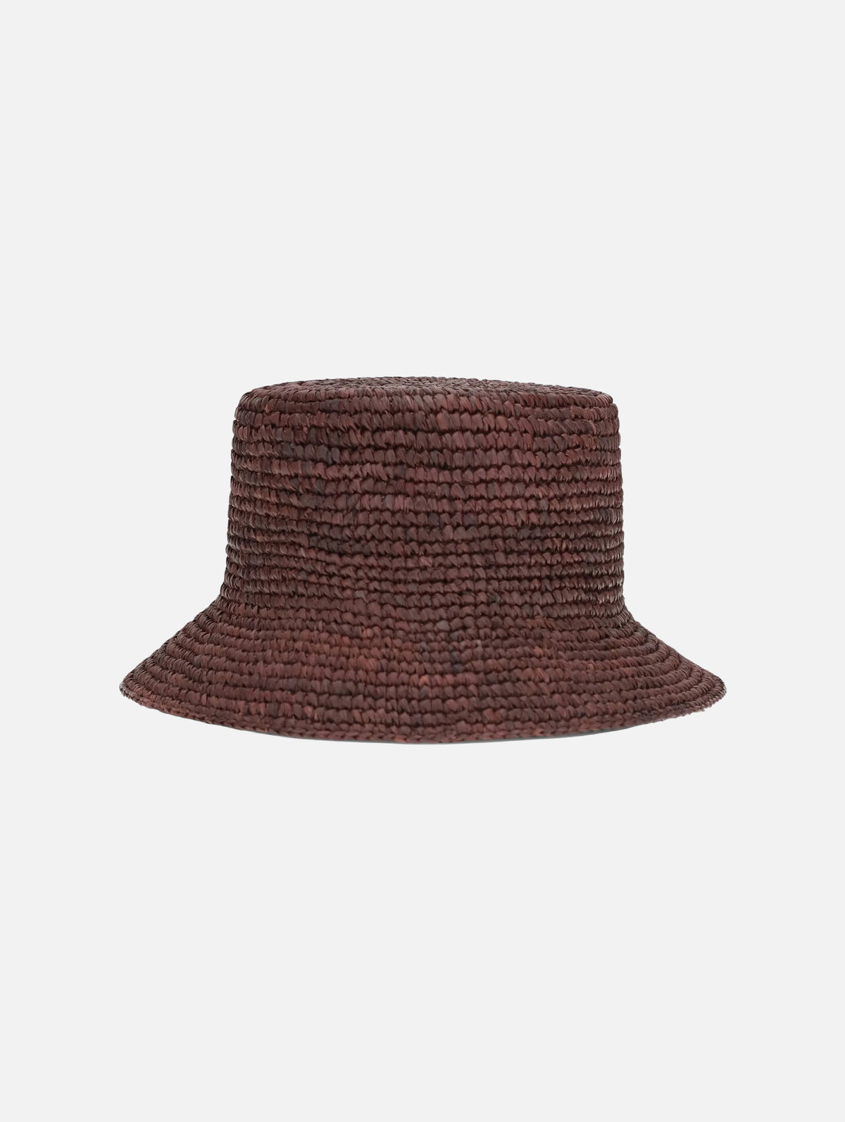 Raffia Bucket Hat in Chocolate