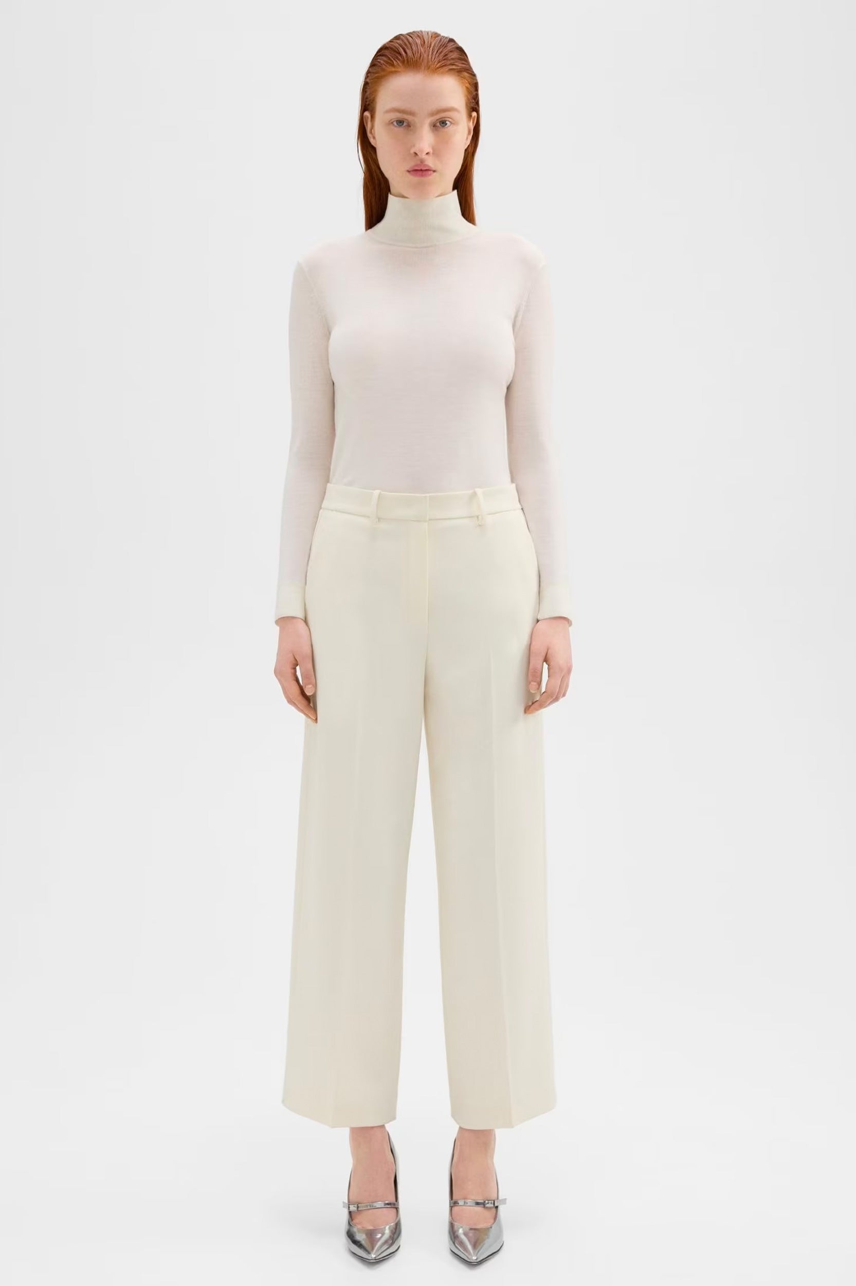 Relaxed Straight Pant in Rice