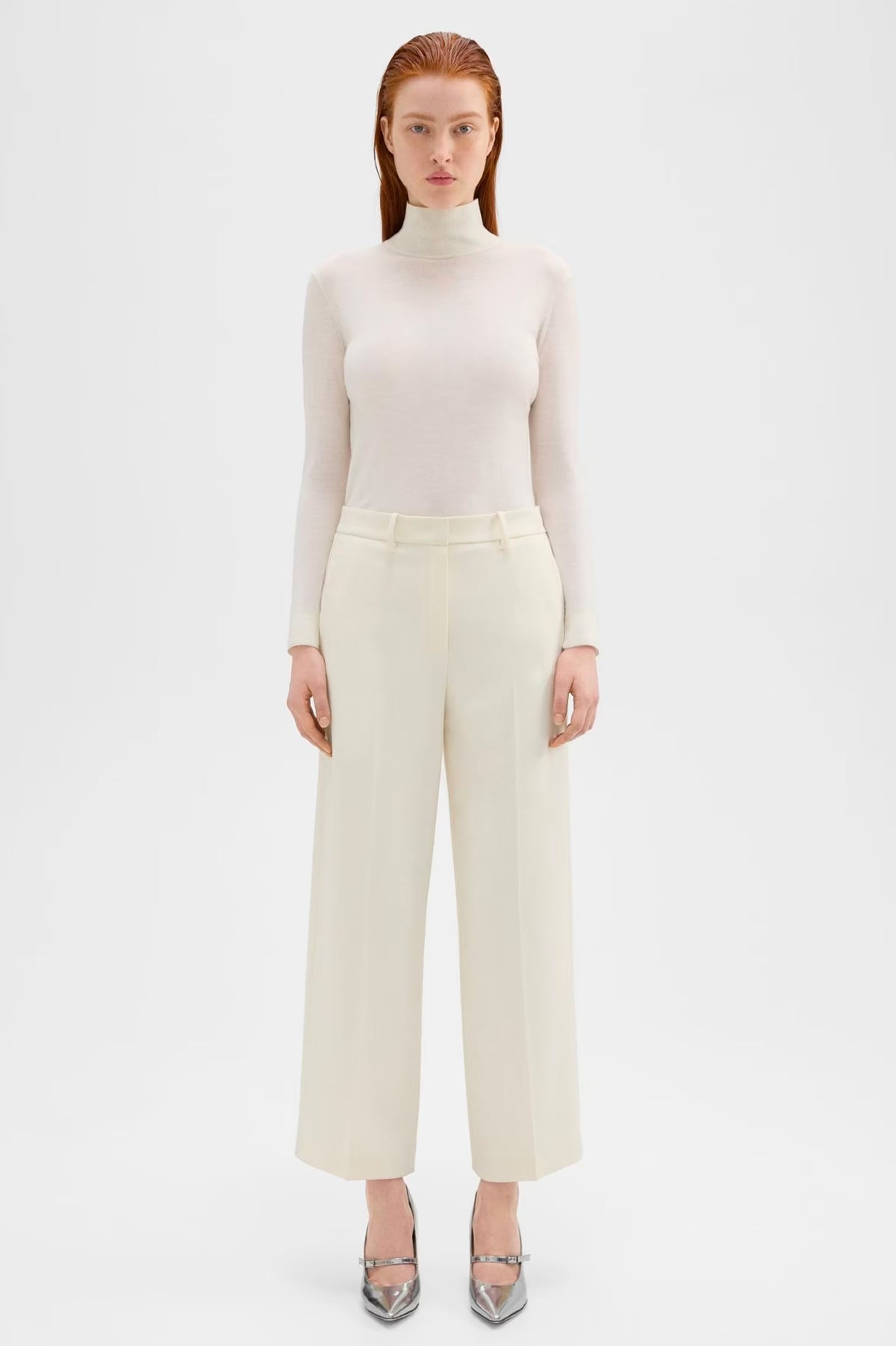 Relaxed Straight Pant in Rice