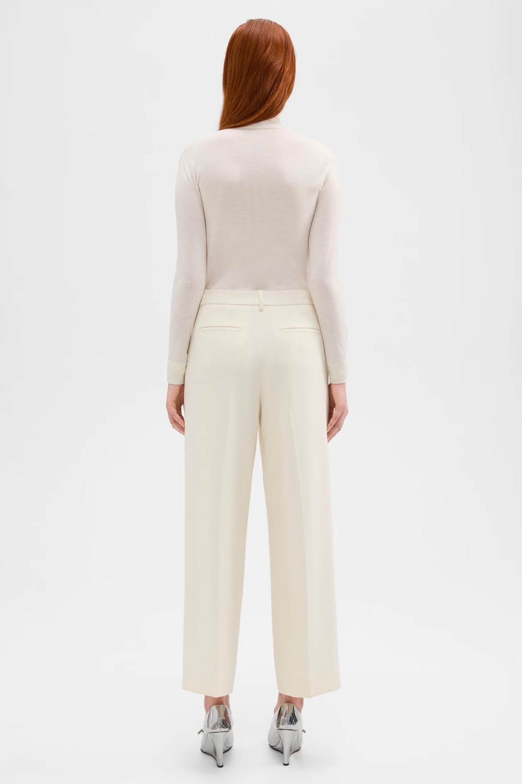 Relaxed Straight Pant in Rice