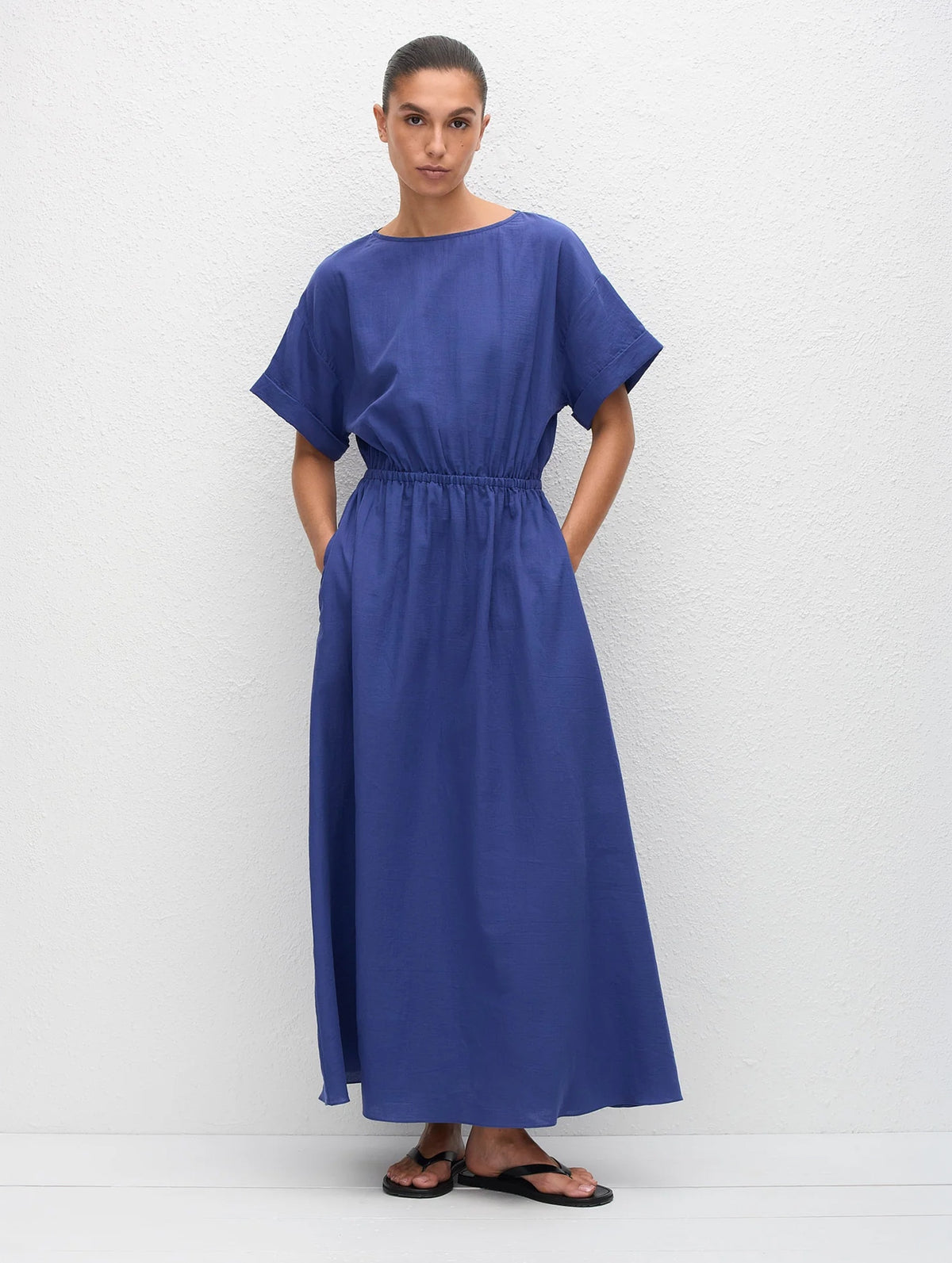 Relaxed Tee Midi Dress in Lapis