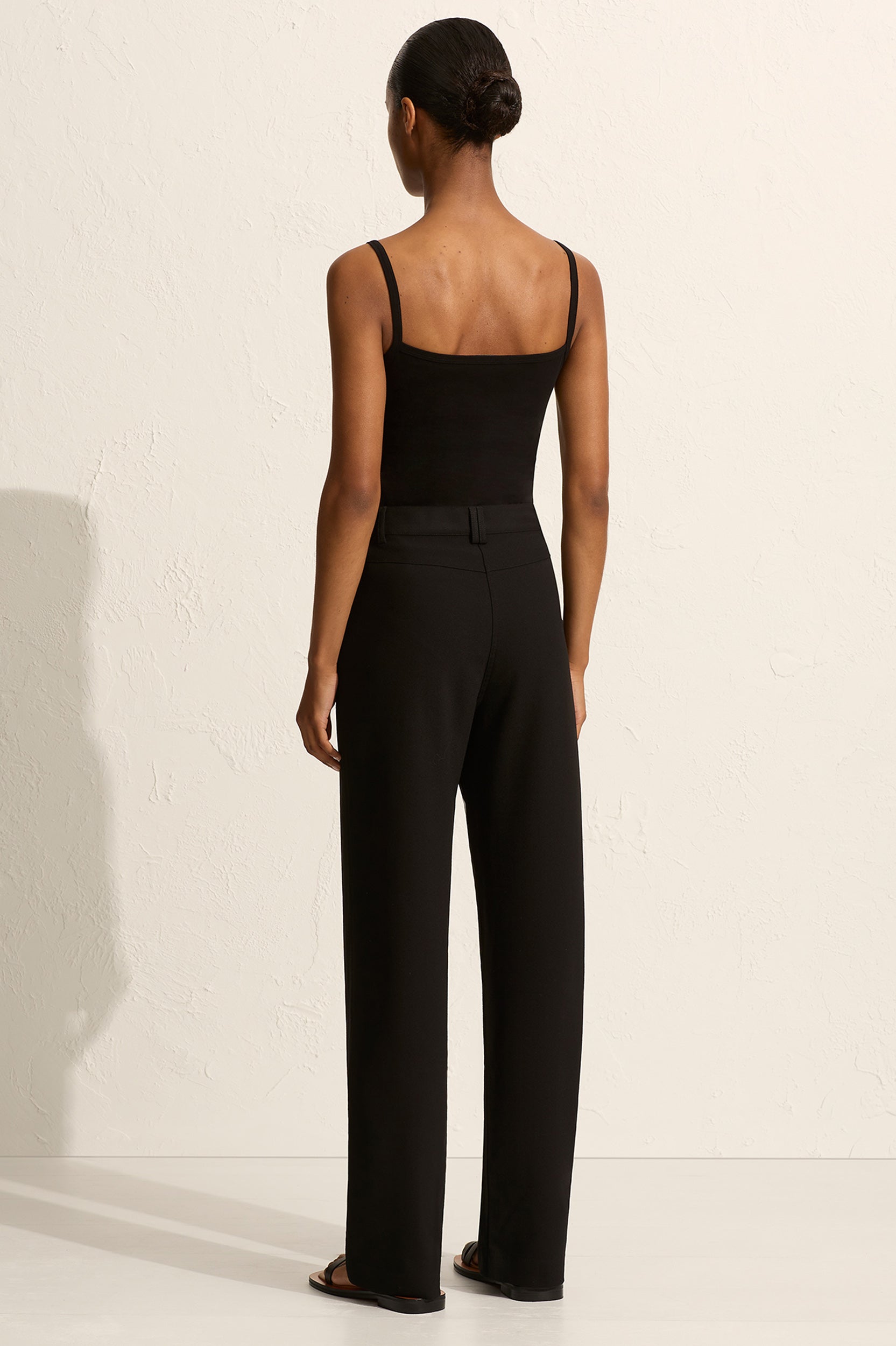 Relaxed Crepe Pant in Black