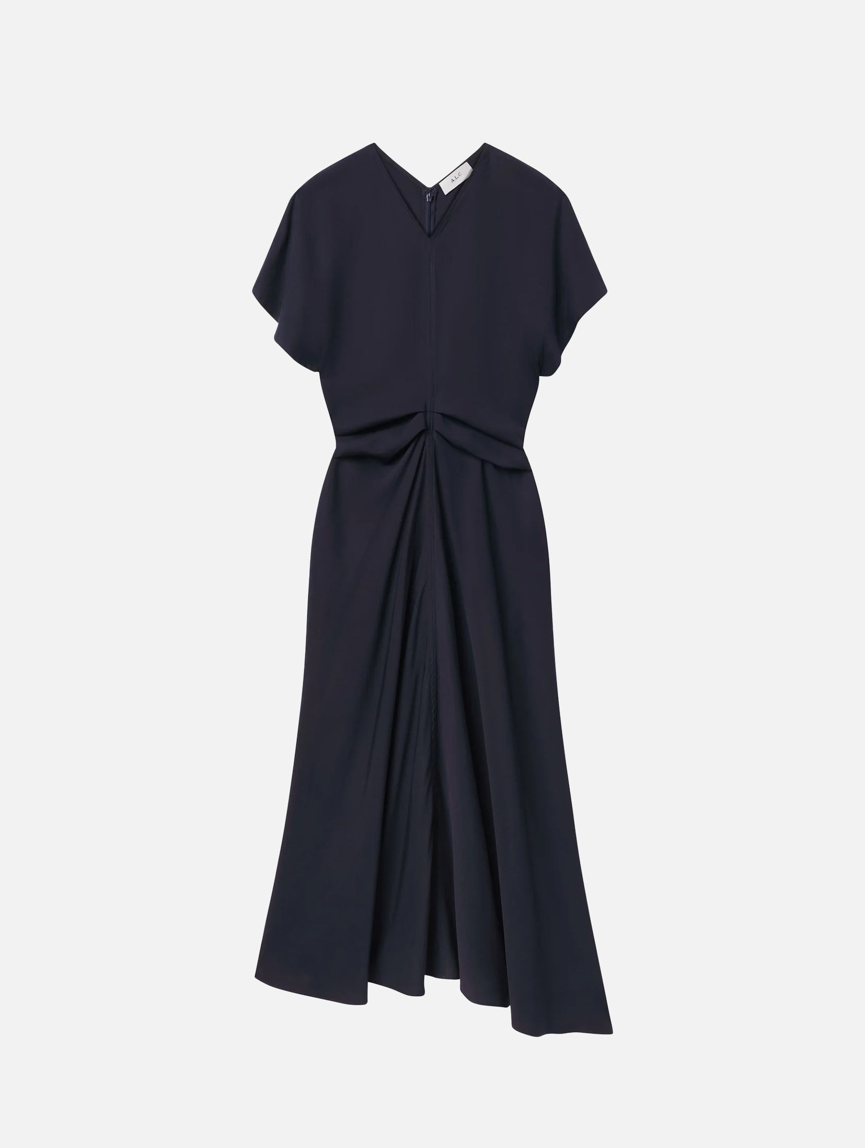 Rem Ruched Midi Dress in Night Blue
