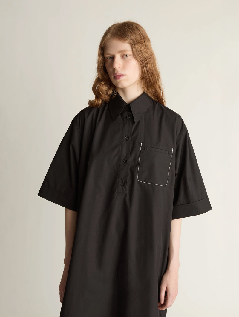 Rennie Shirt Dress in Black