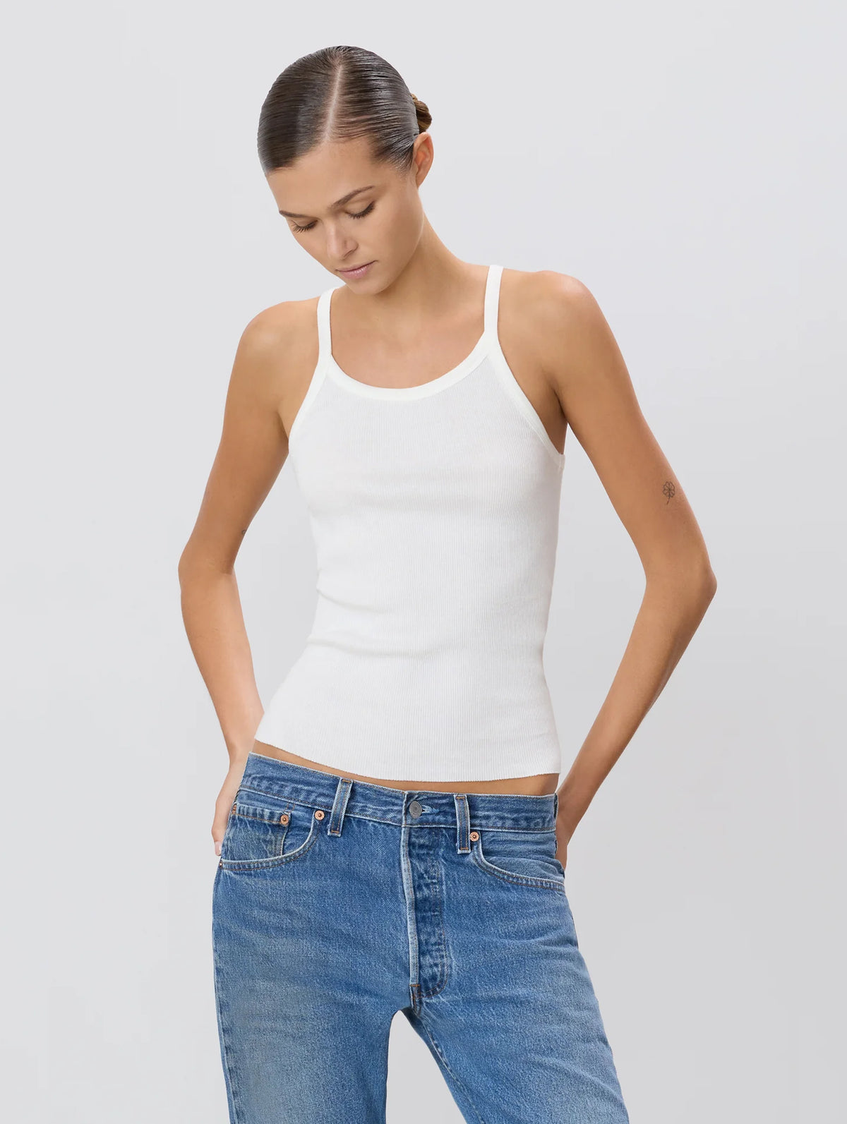 Rib Tank in Ivory