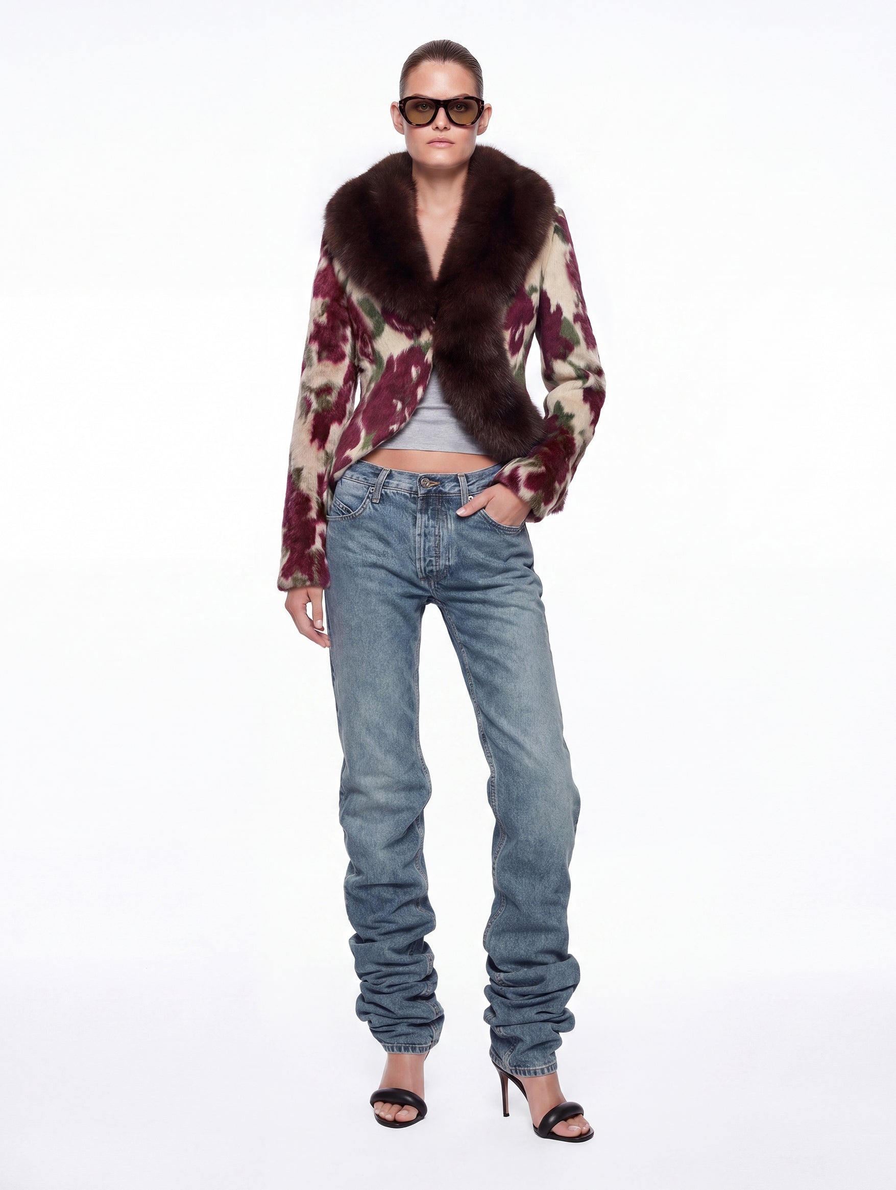 Rosa Jacket in Floral Fur