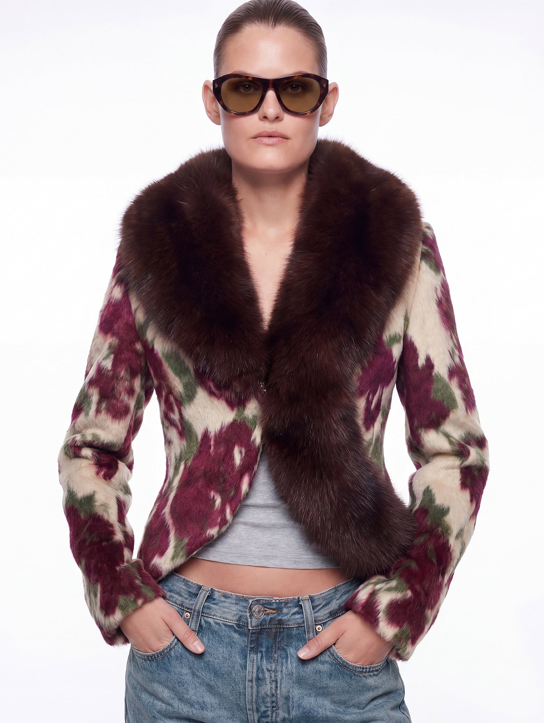 Rosa Jacket in Floral Fur