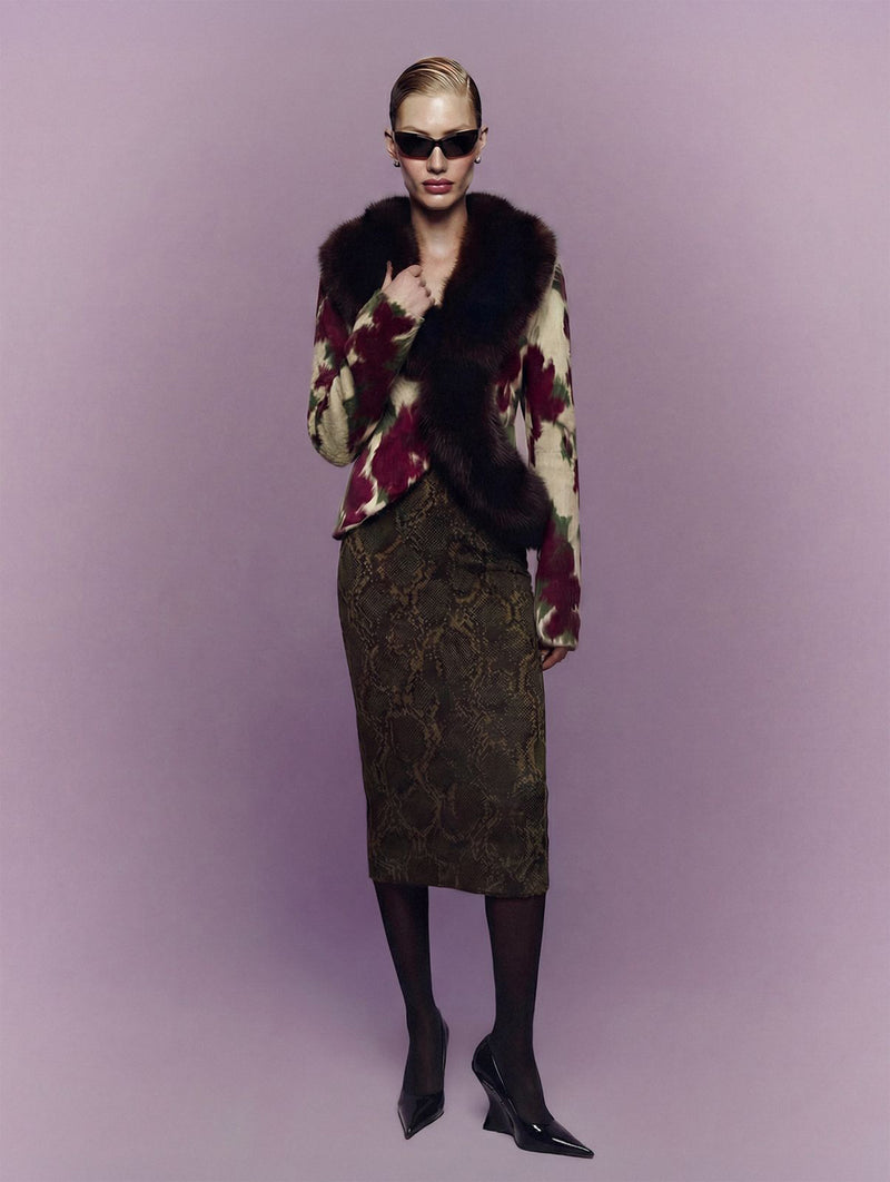 Rosa Jacket in Floral Fur