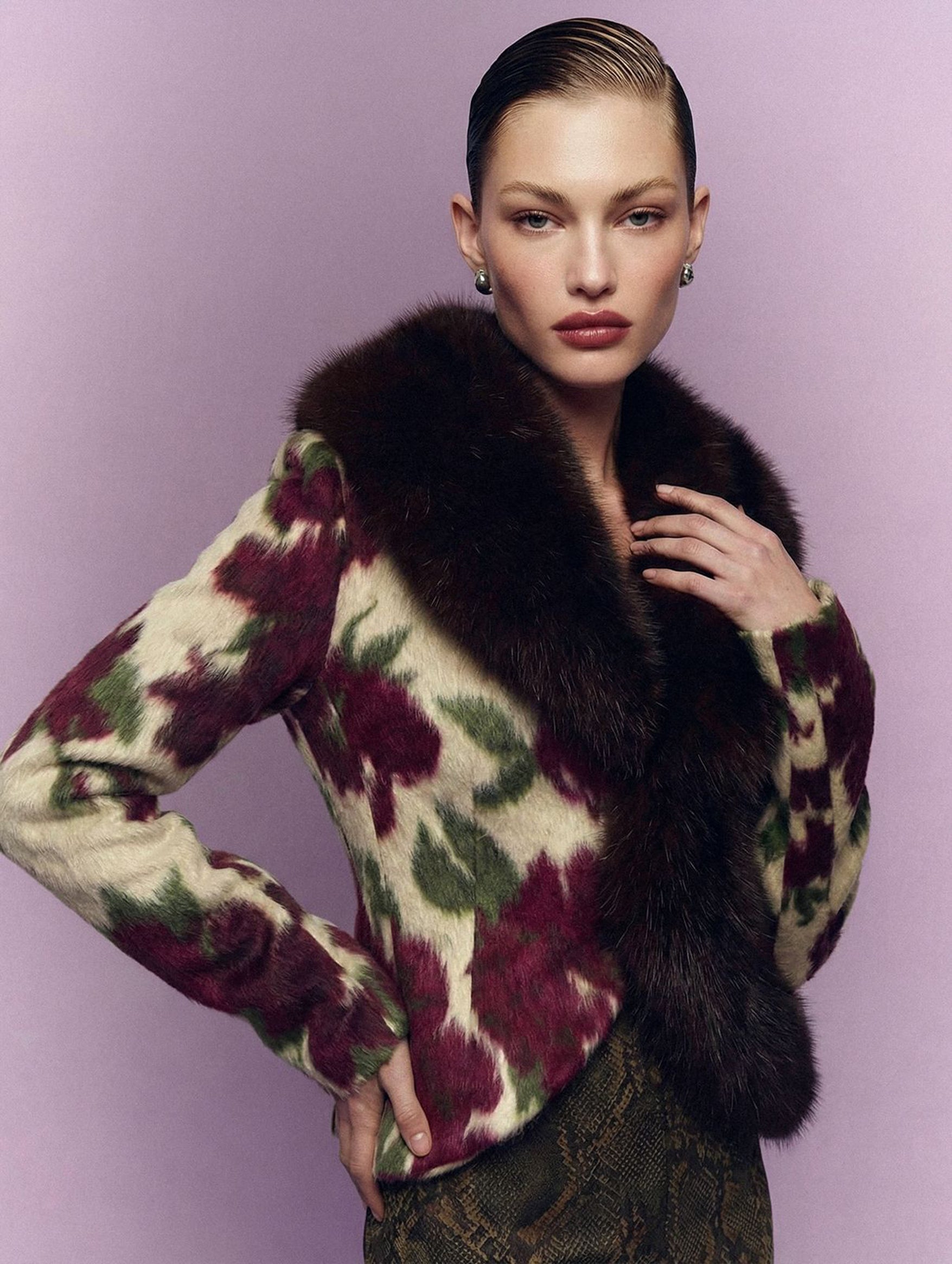 Rosa Jacket in Floral Fur