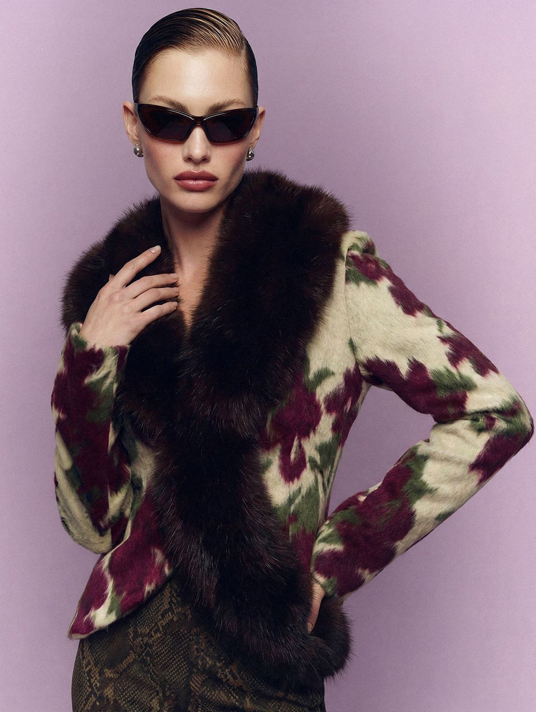 Rosa Jacket in Floral Fur