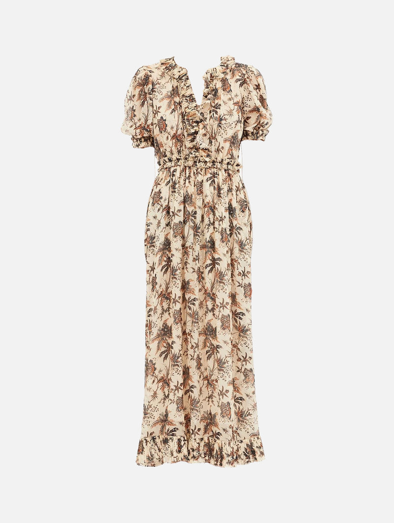 Rosamunde Puff Sleeve Dress in Cameo