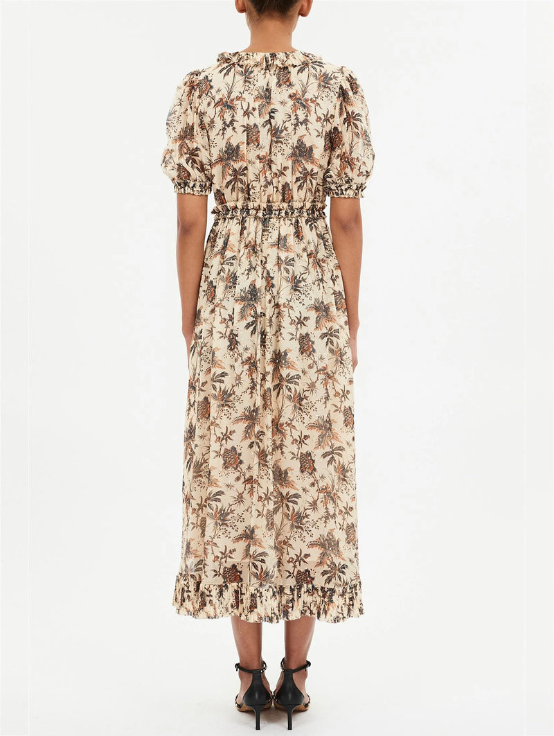 Rosamunde Puff Sleeve Dress in Cameo