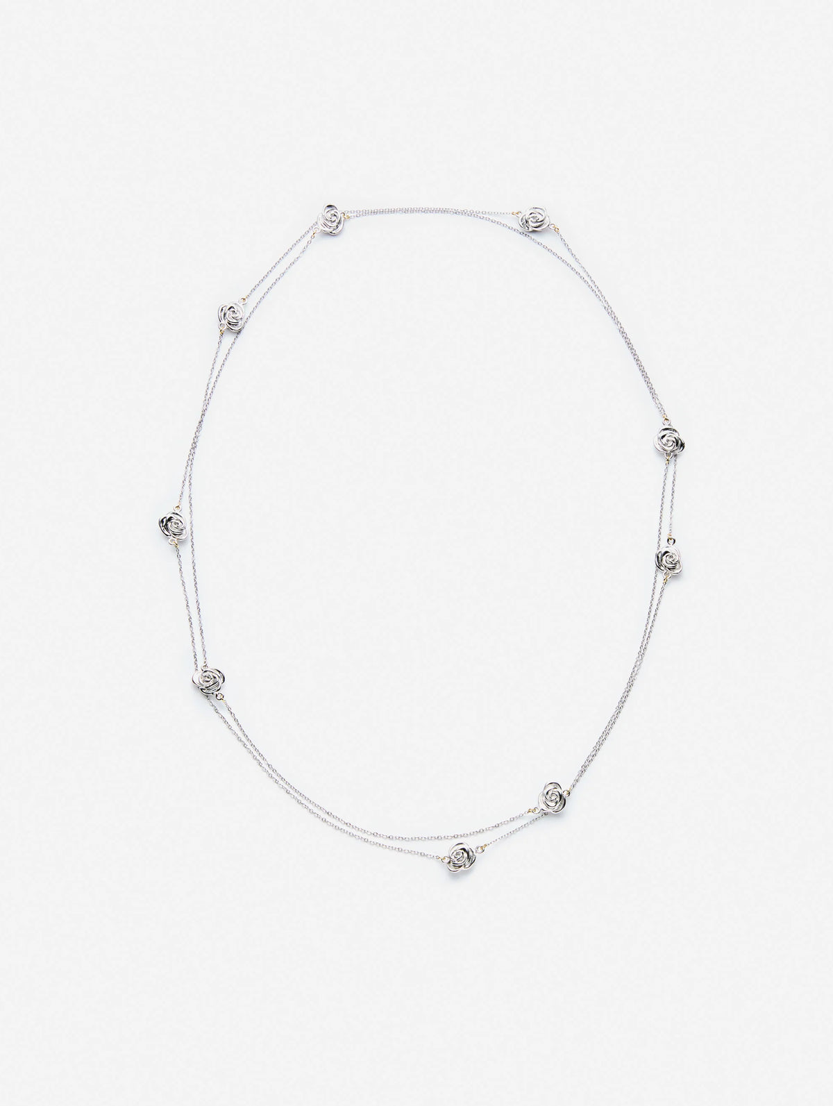 Rosette Chain Necklace In Silver