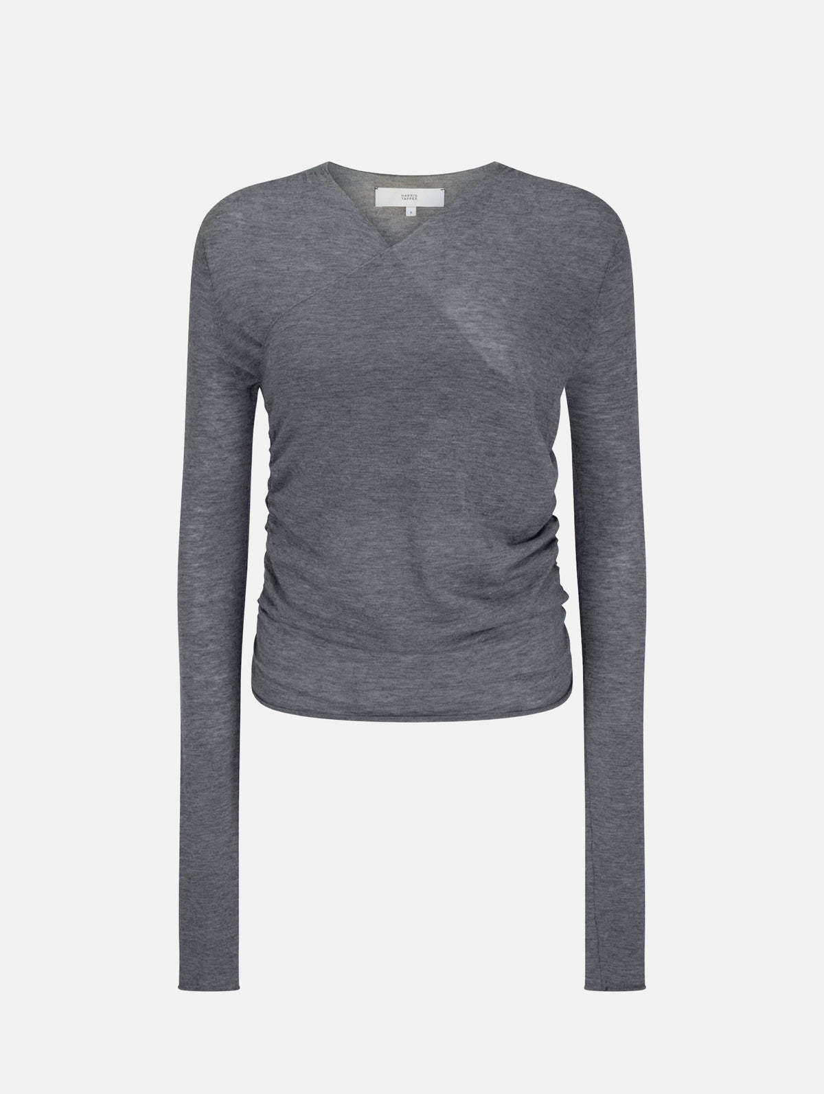 Rosie Wrap Knit Top in Cement