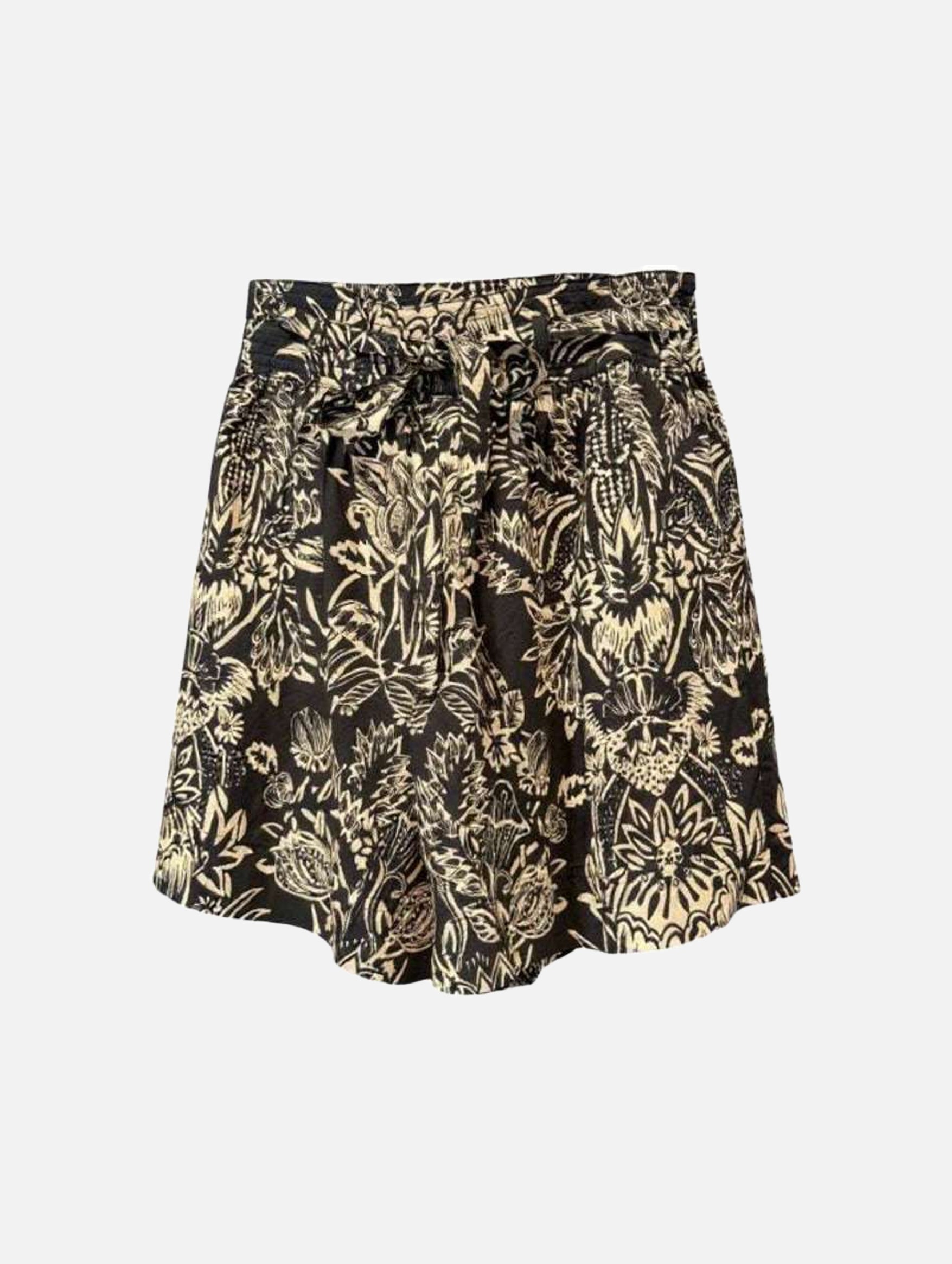 Rowan Belted Short in Noir Flora