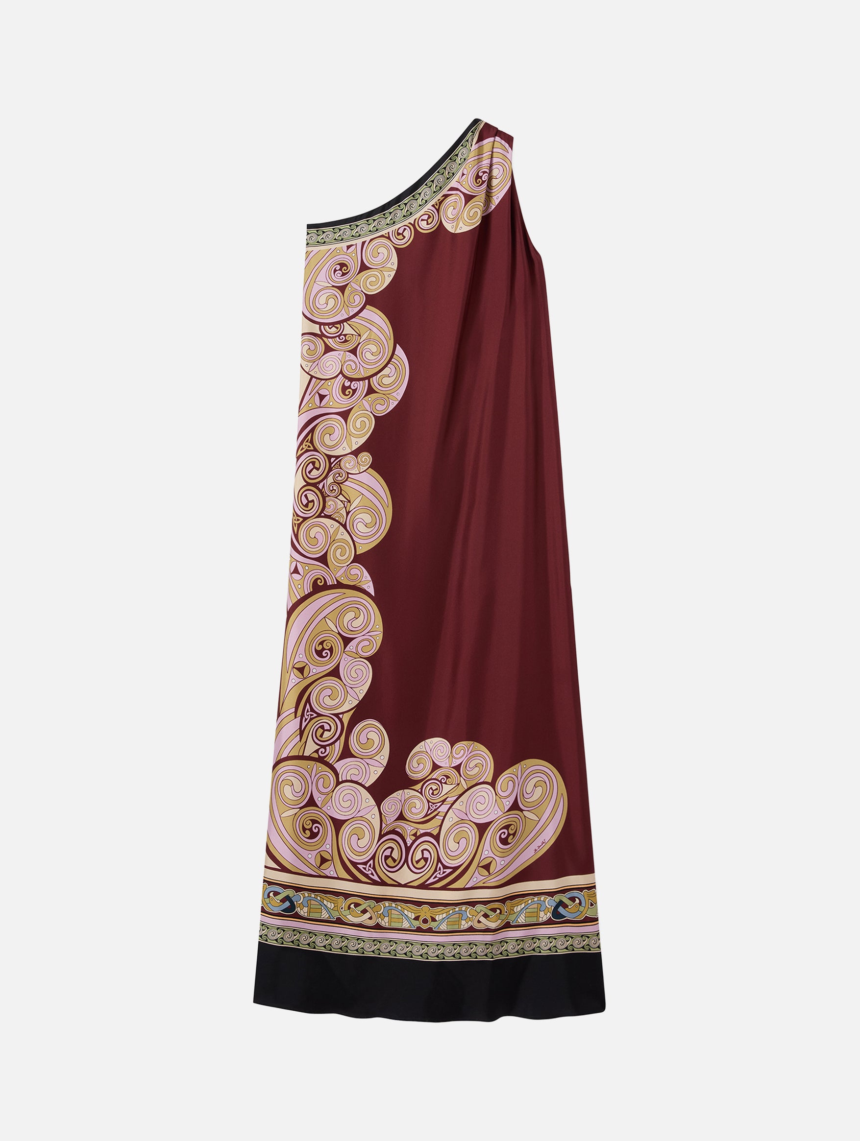 Roy Dress in Kells Swirl Placée Burgundy
