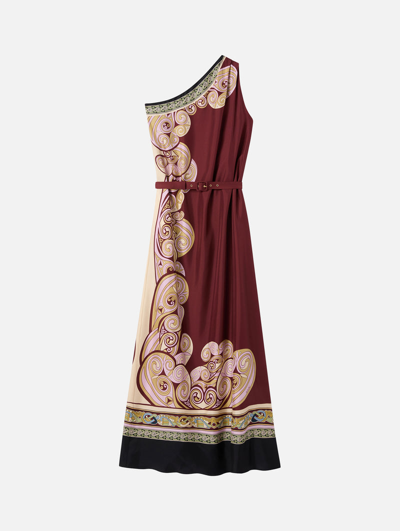Roy Dress in Kells Swirl Placée Burgundy