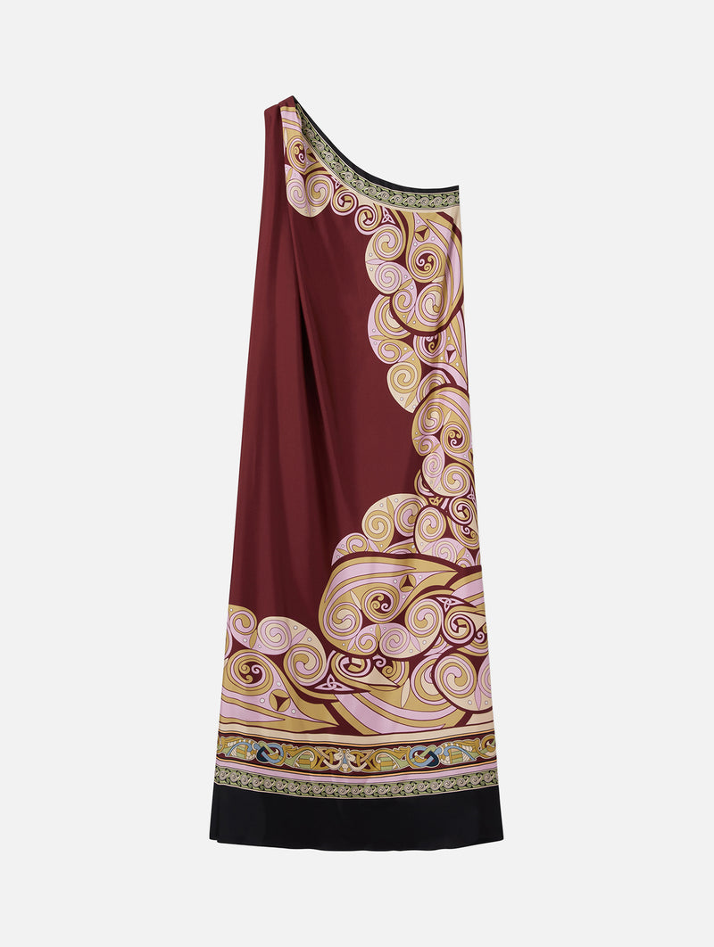 Roy Dress in Kells Swirl Placée Burgundy