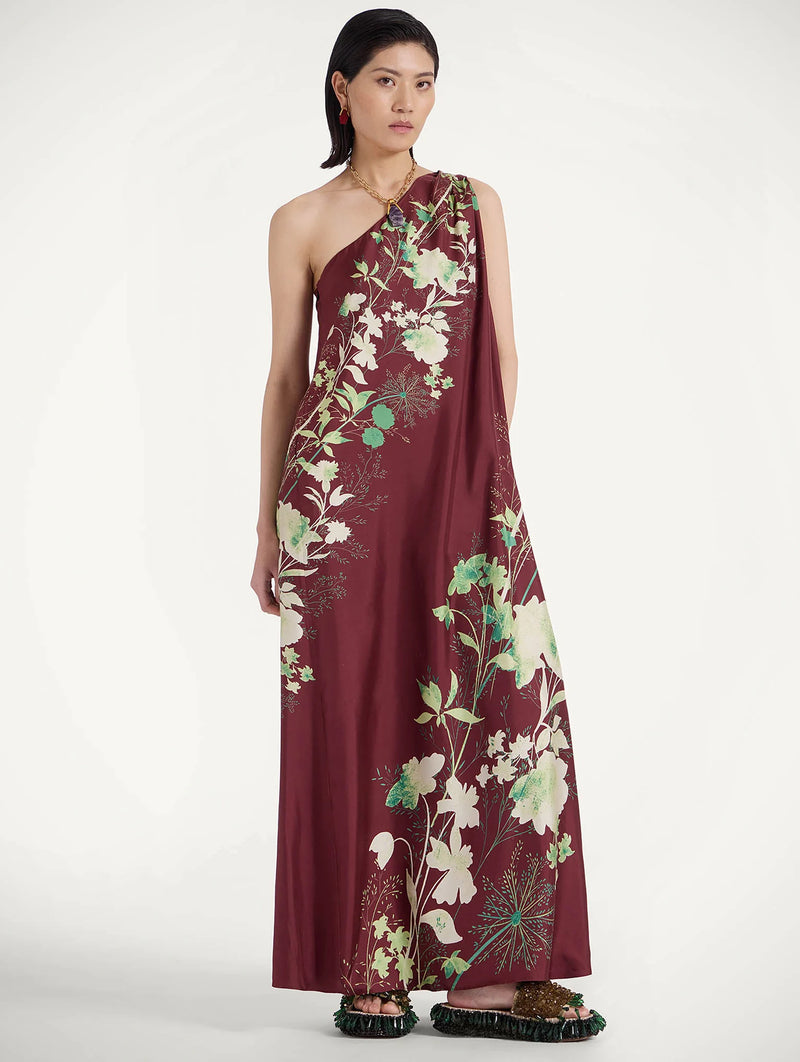 Roy Silk Dress in Woodland Placée