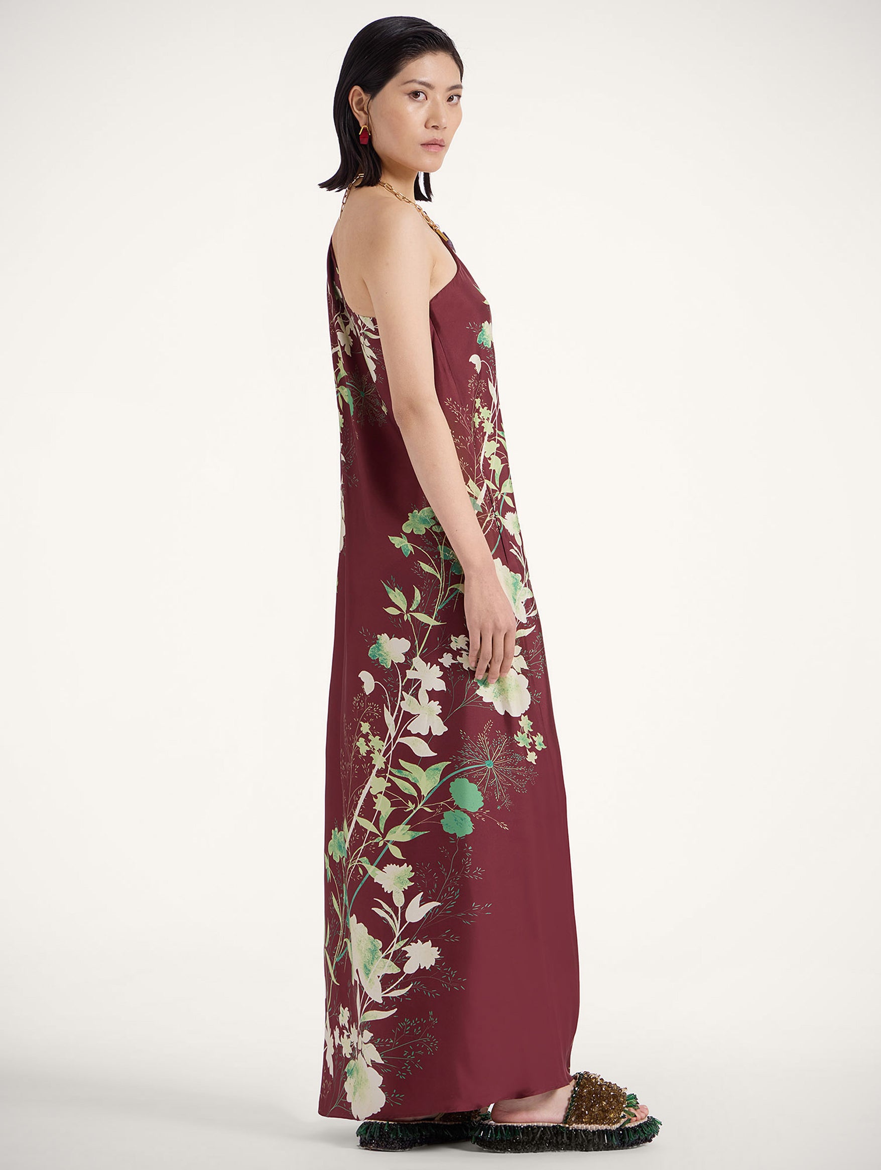 Roy Silk Dress in Woodland Placée