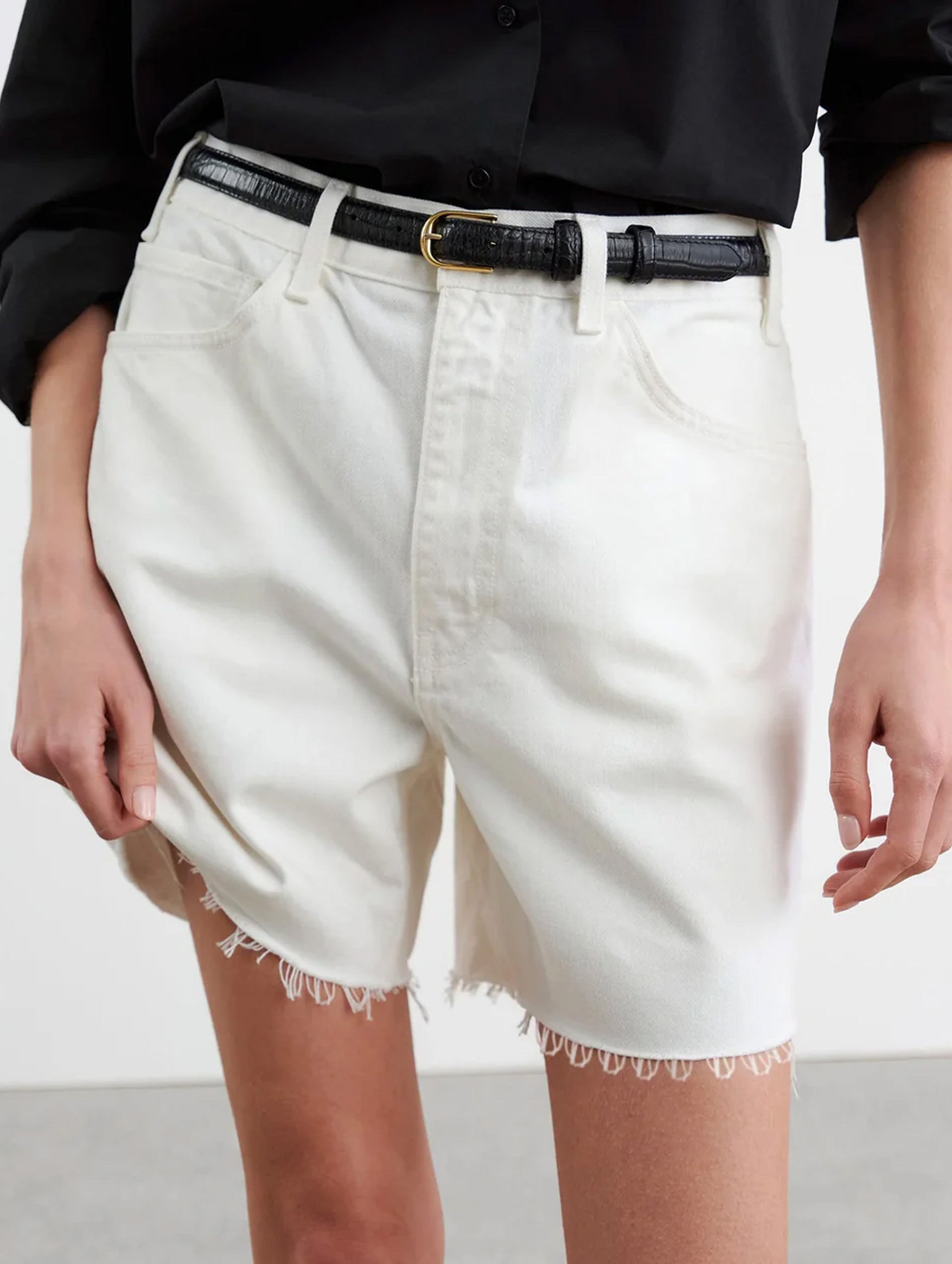 Russel Denim Short in Cream