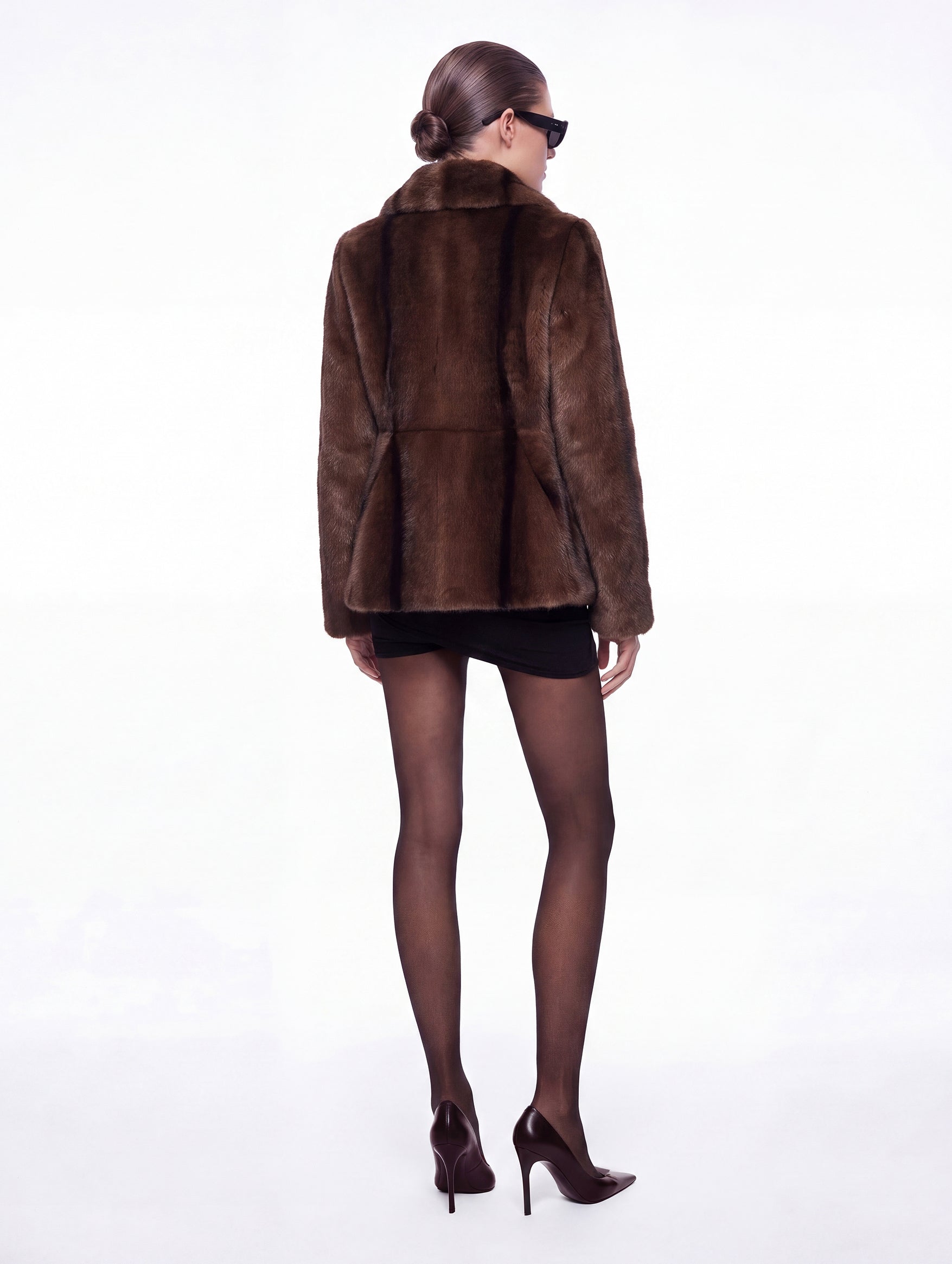 Ruth Jacket in Dark Brown Mink