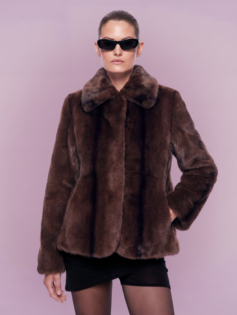 Ruth Jacket in Dark Brown Mink