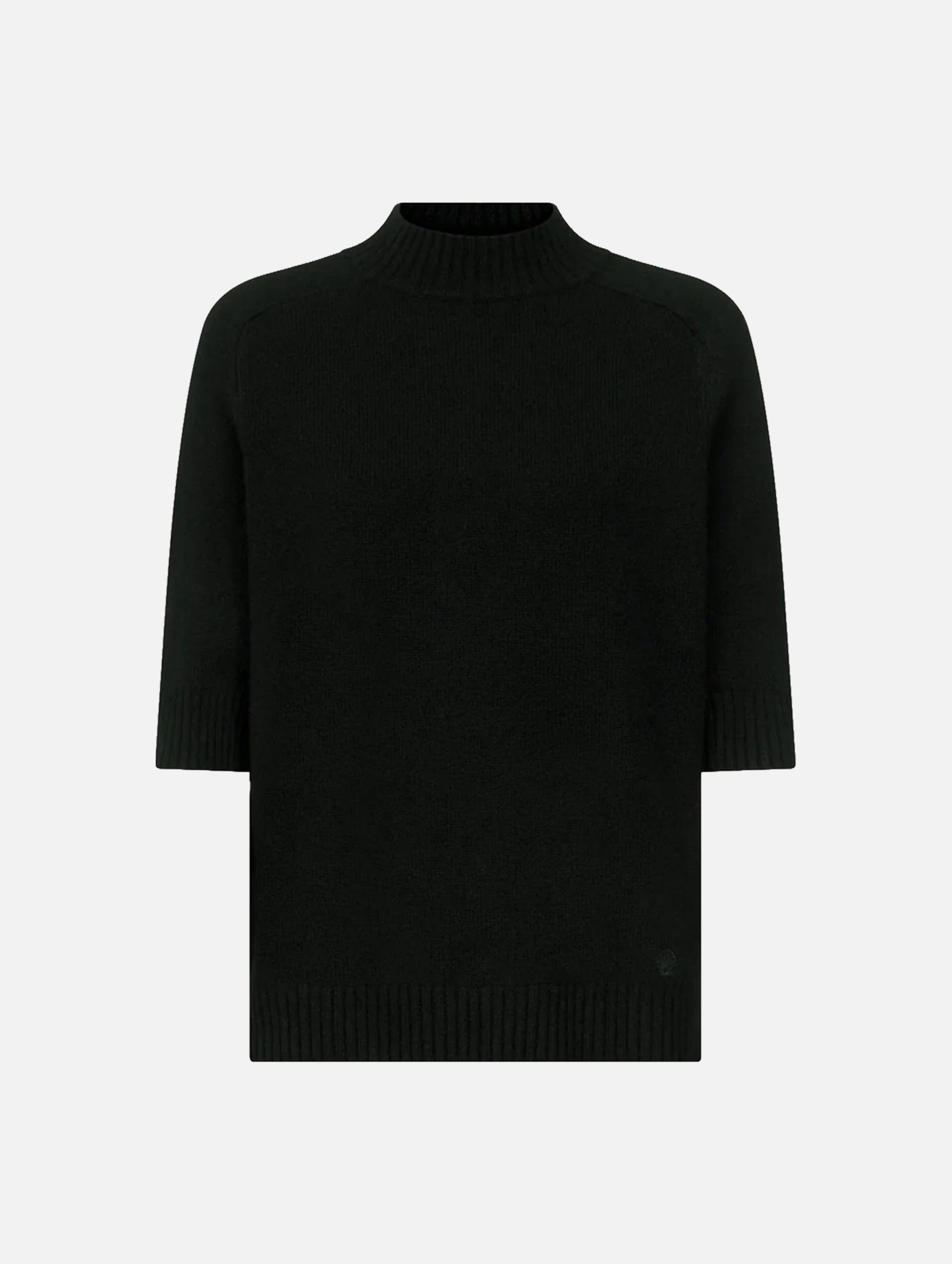Ruth Short Saddle-Sleeve Top in Black