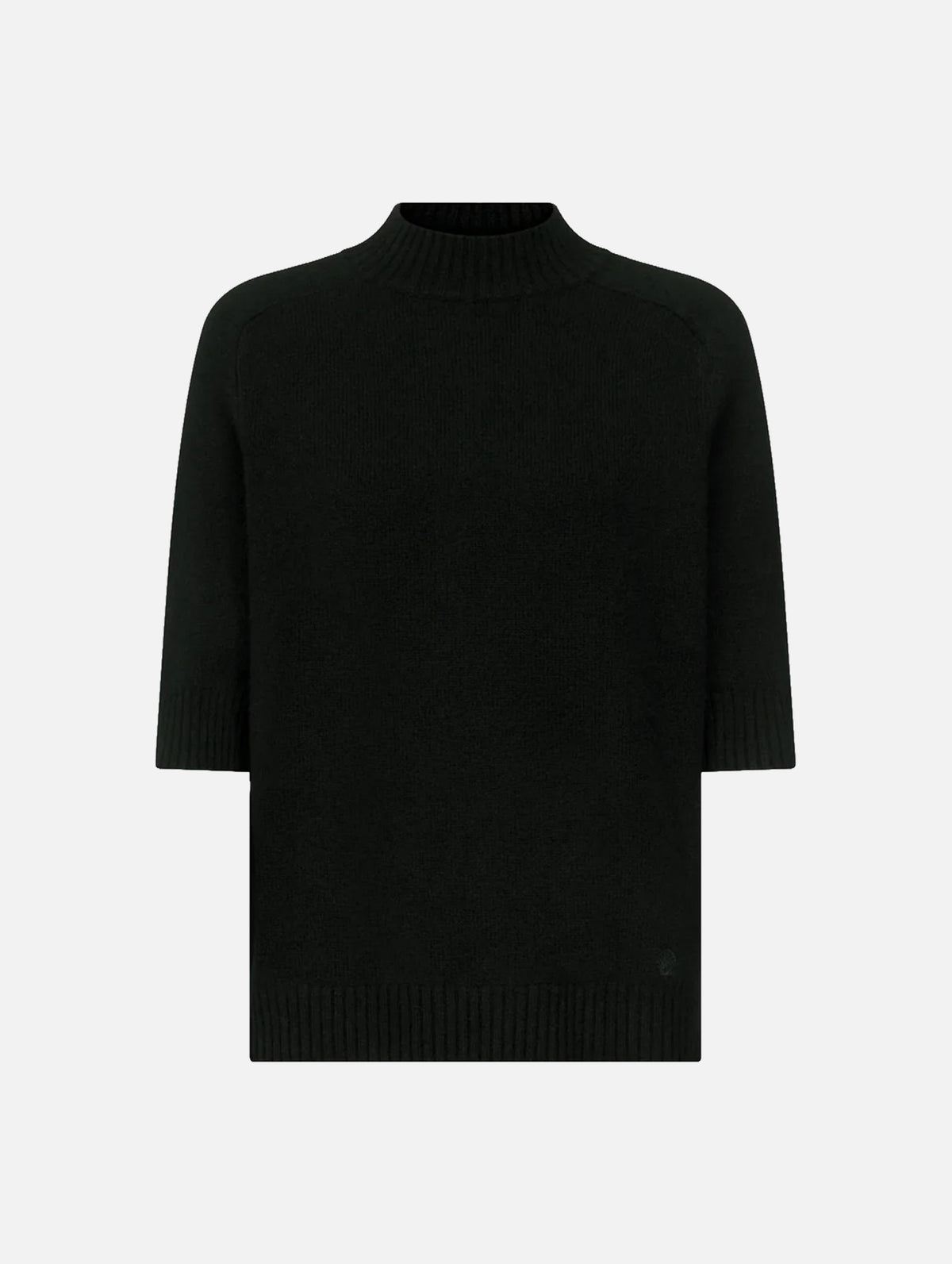 Ruth Short Saddle-Sleeve Top in Black