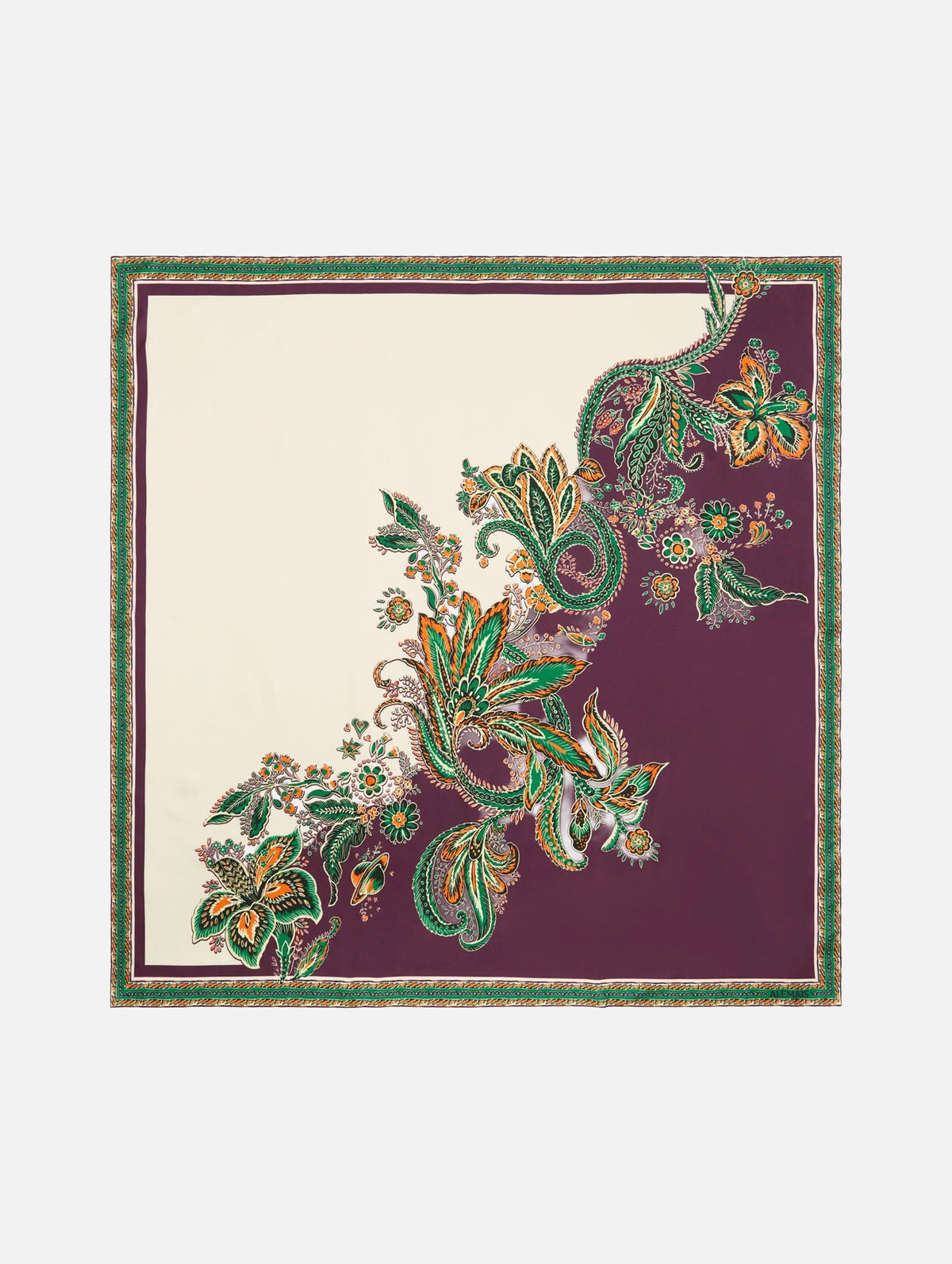 Ruthie Silk Scarf in Plum Multi