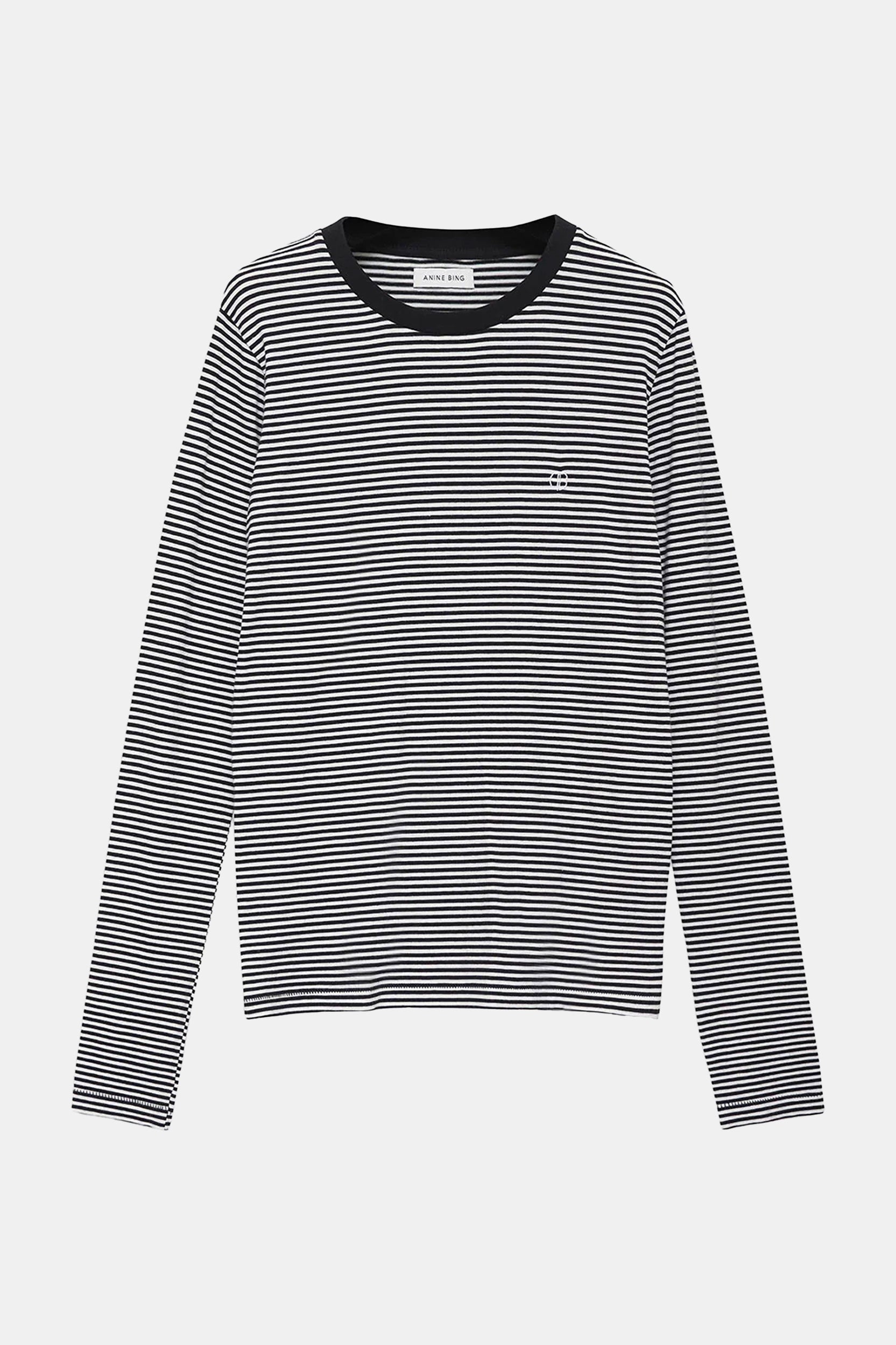 Rylan Tee in Black & White Stripe