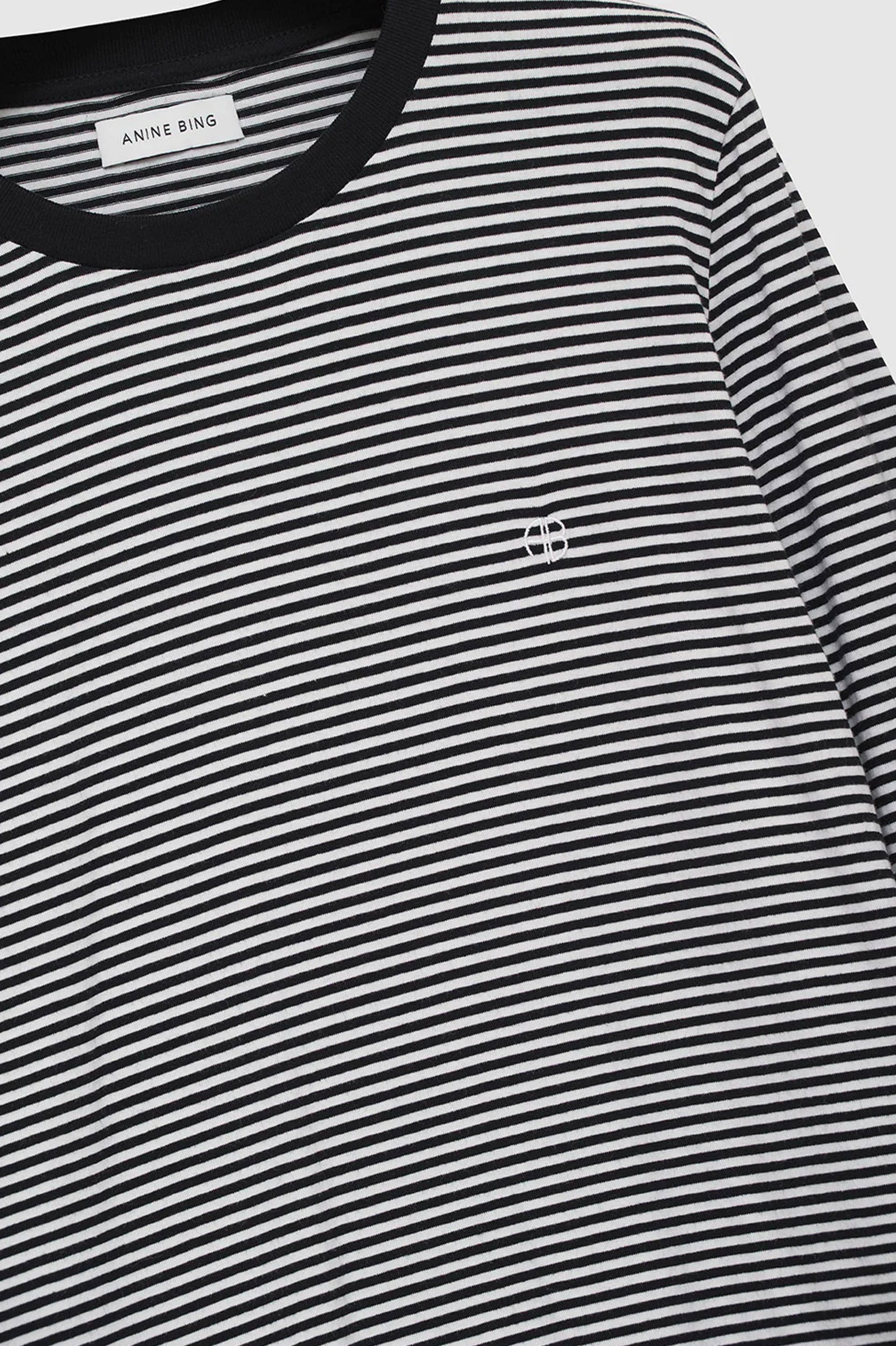 Rylan Tee in Black & White Stripe