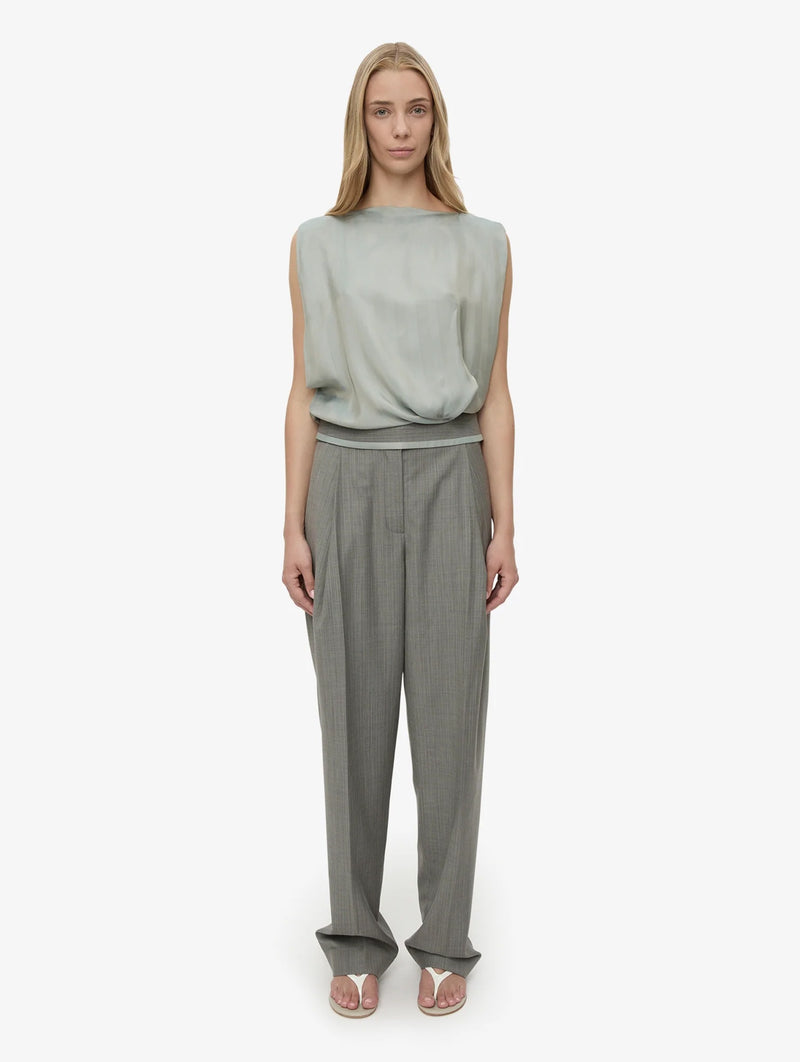 Sashed Tailored Trouser in Slate Stripe