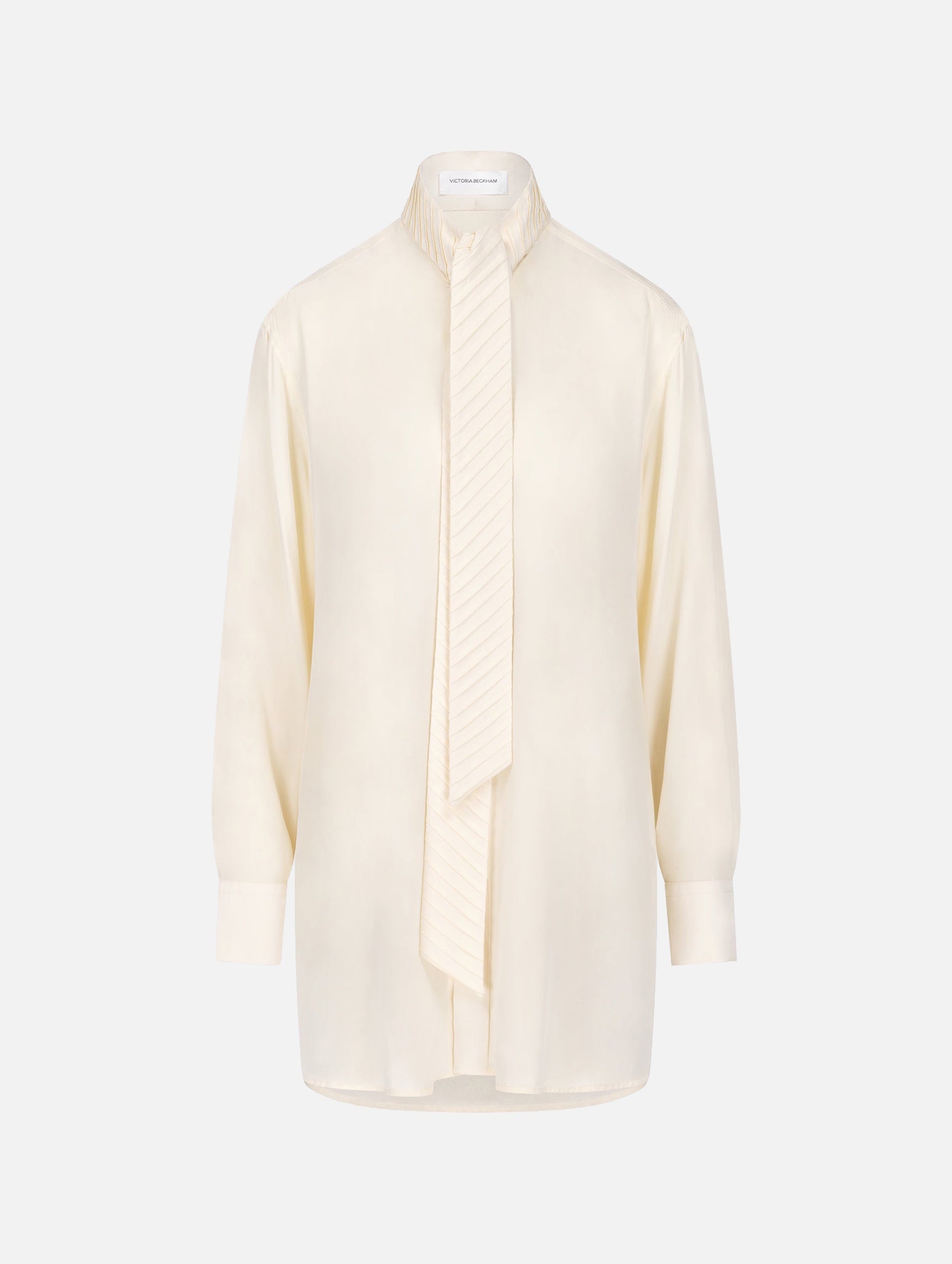 Scarf Detail Silk Blouse in Ivory