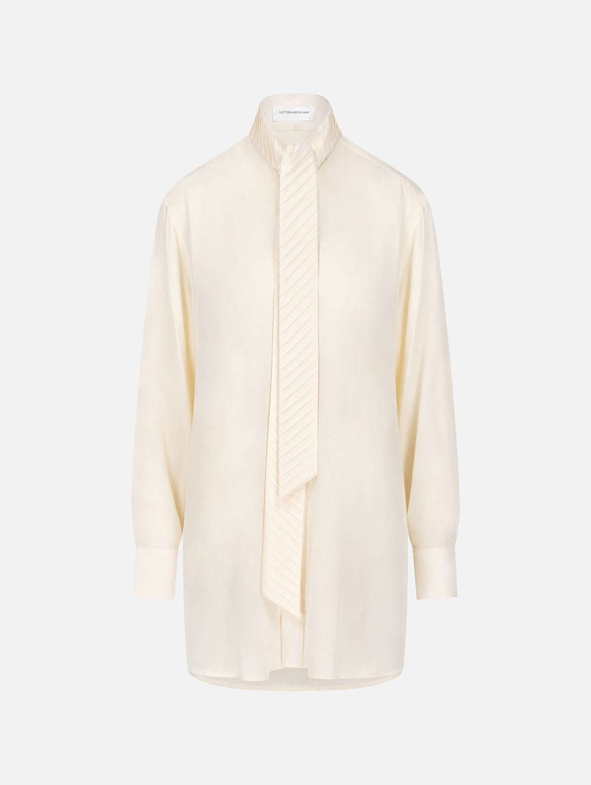 Scarf Detail Silk Blouse in Ivory