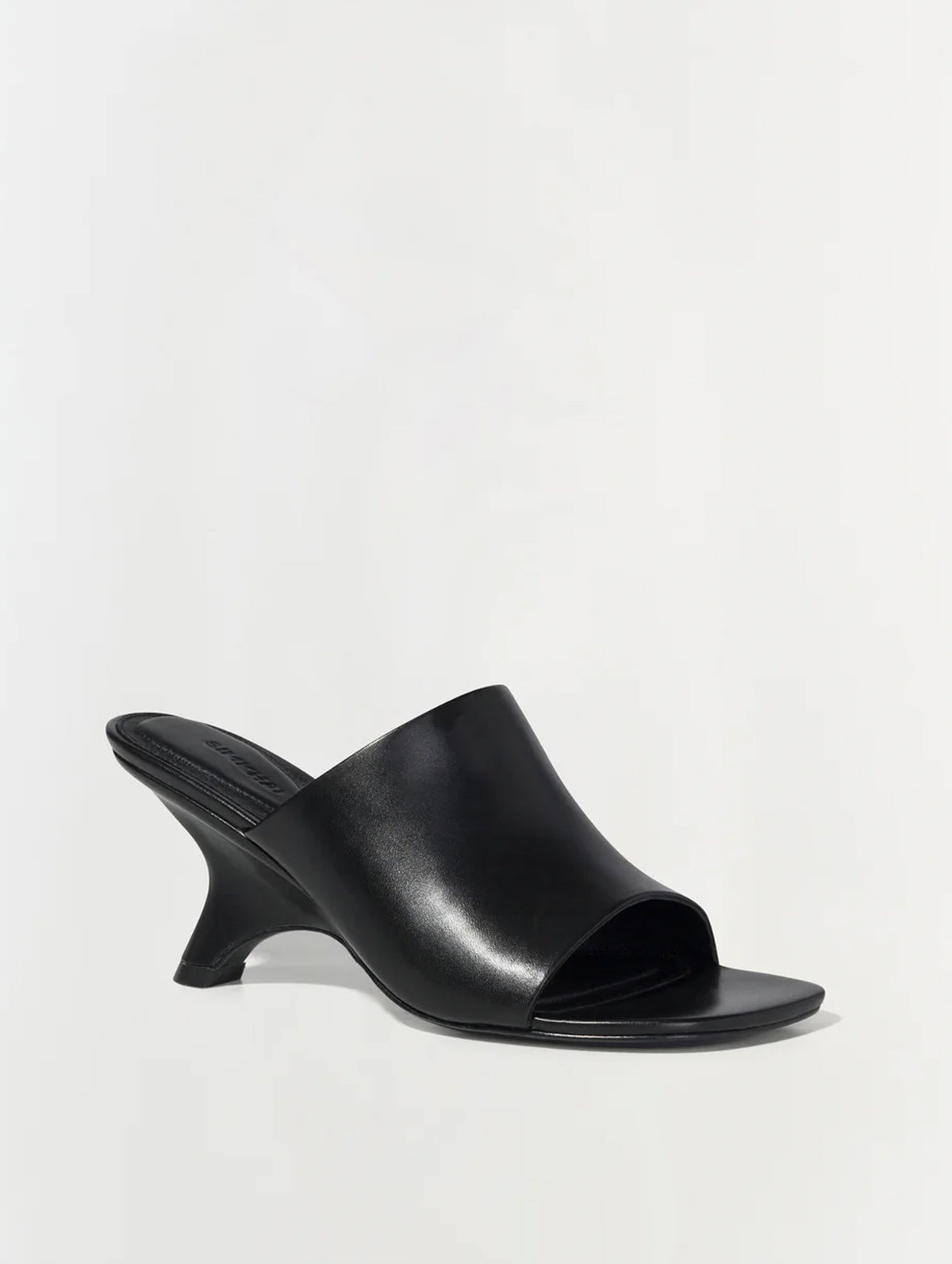 Shadow Mule Leather Sandal in Black