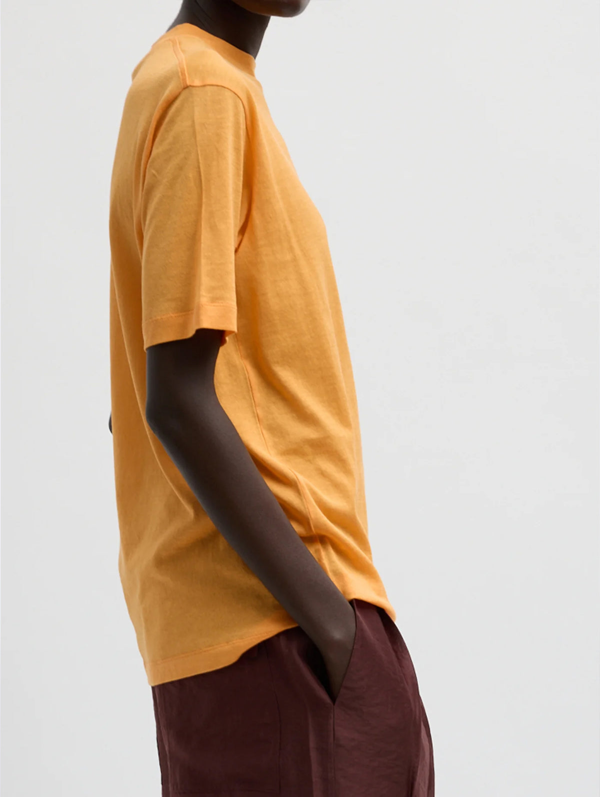 Sheer Crepe Knit Unisex T in Orange