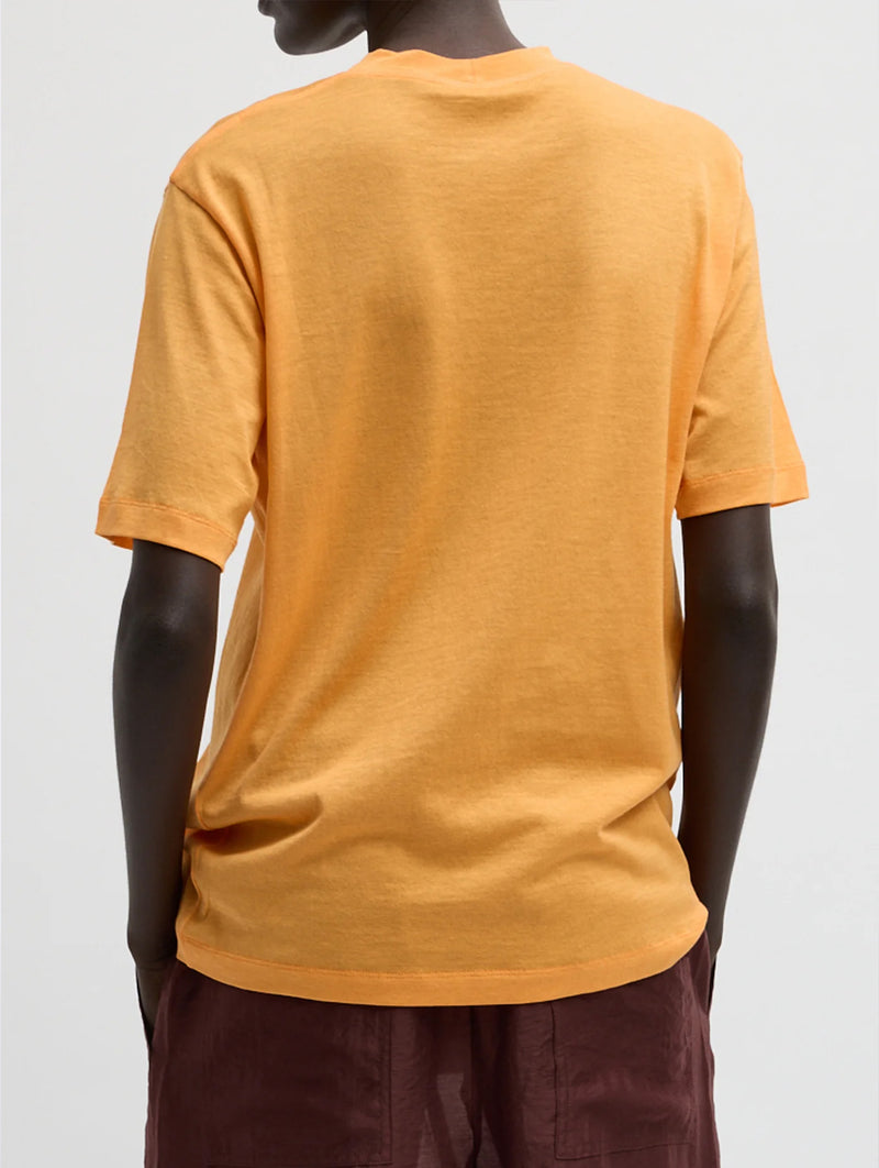 Sheer Crepe Knit Unisex T in Orange