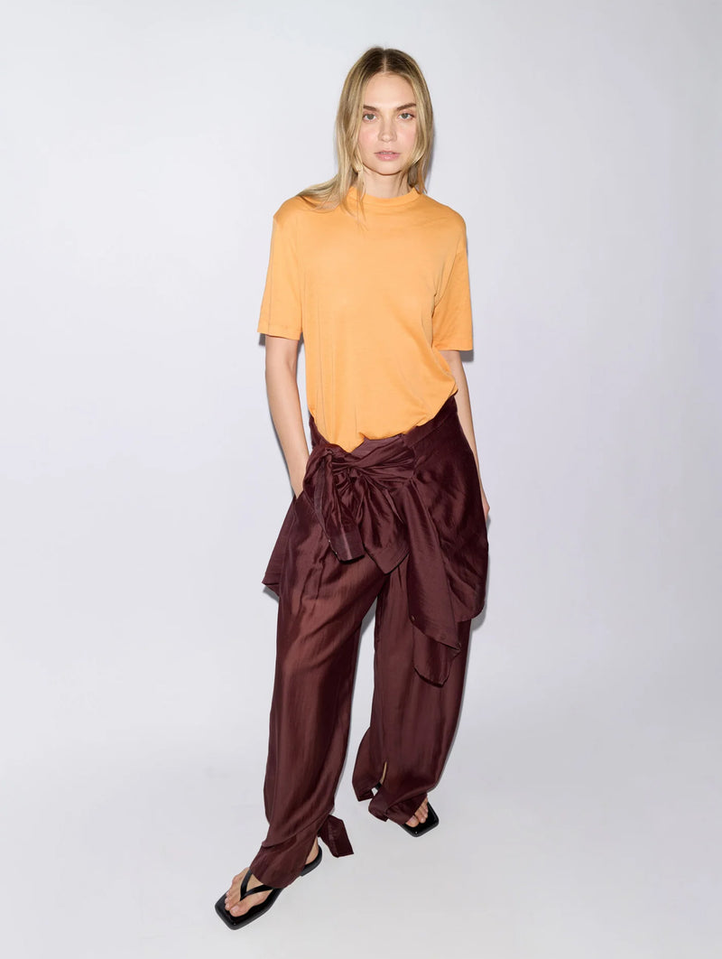 Sheer Crepe Knit Unisex T in Orange