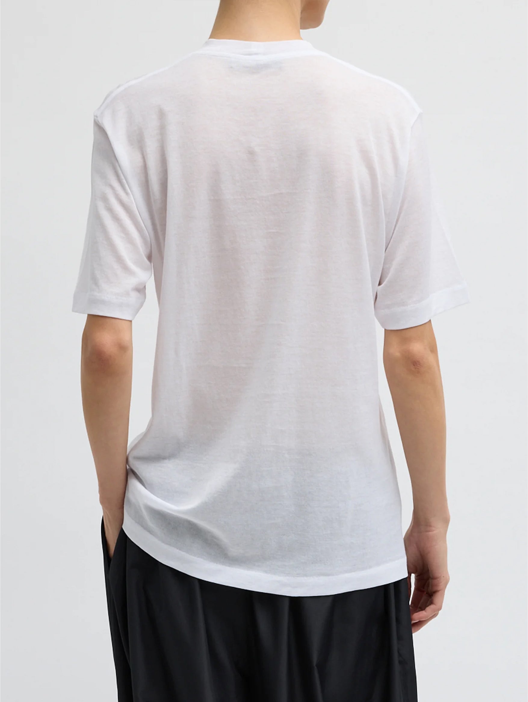 Sheer Crepe Knit Unisex T in White
