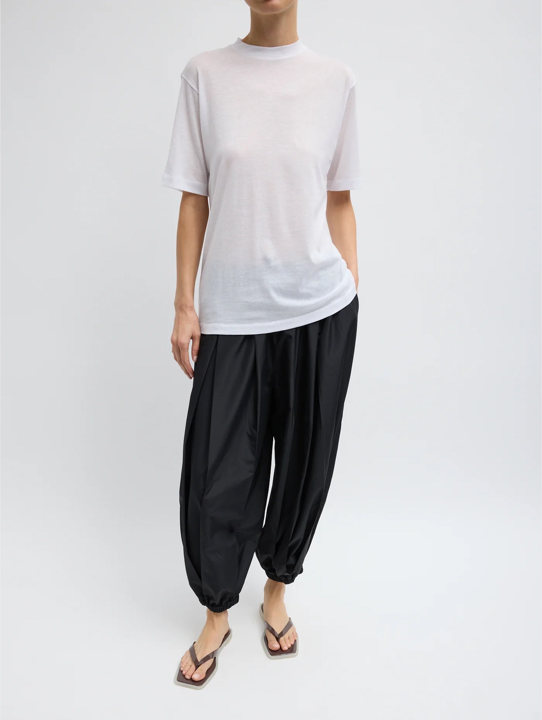 Sheer Crepe Knit Unisex T in White