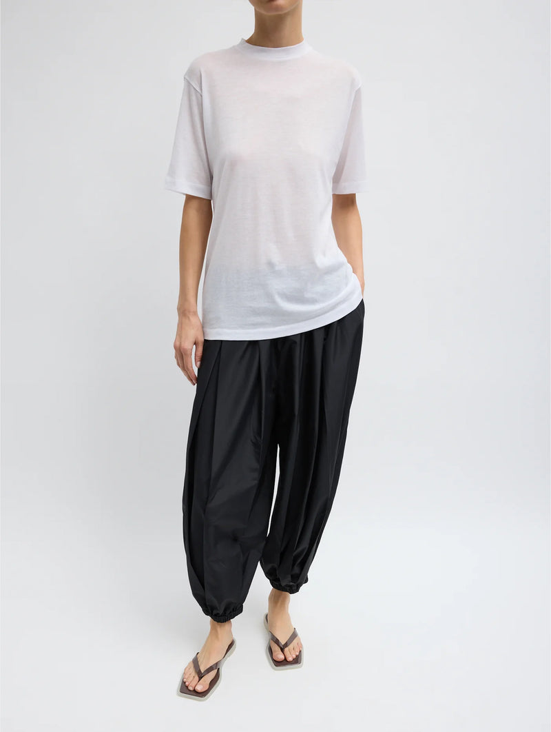 Sheer Crepe Knit Unisex T in White