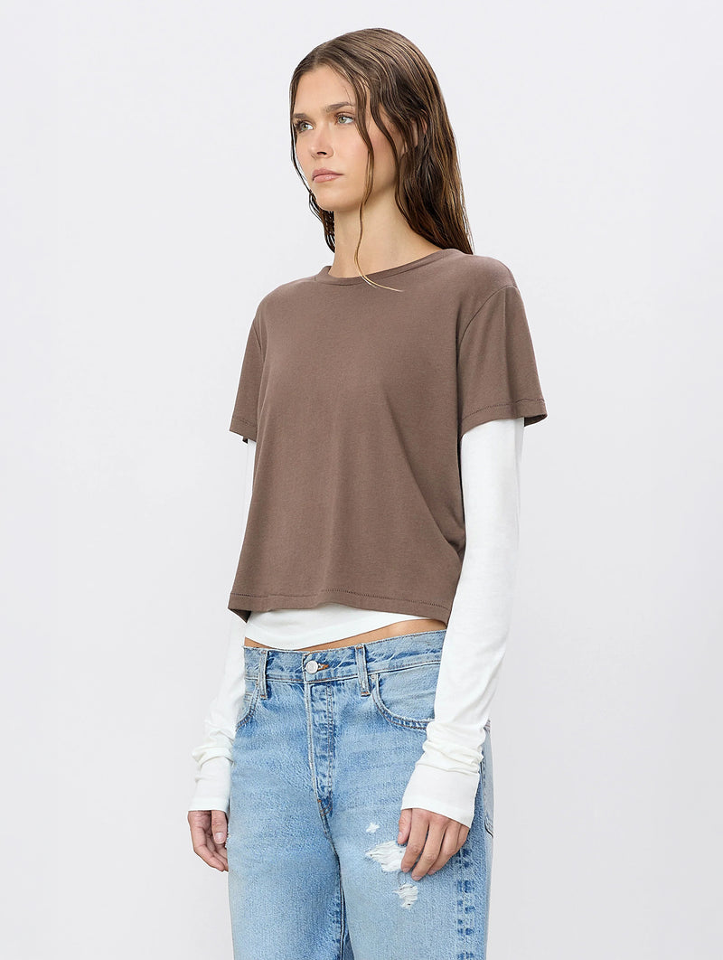 Short Sleeve Boxy Tee Tee in Mushroom