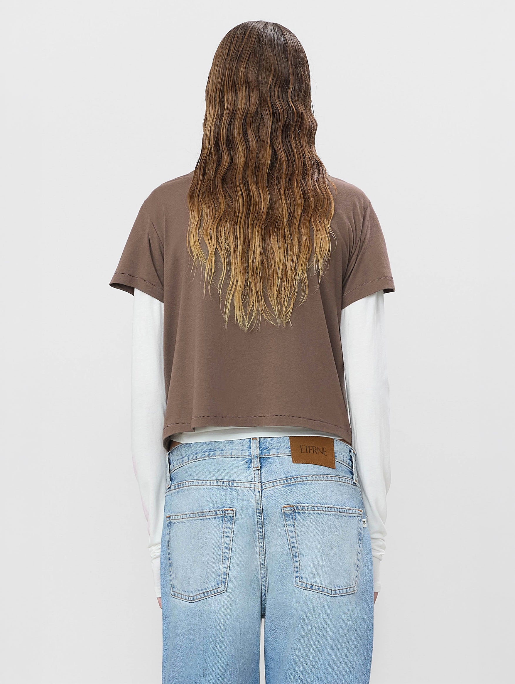 Short Sleeve Boxy Tee Tee in Mushroom