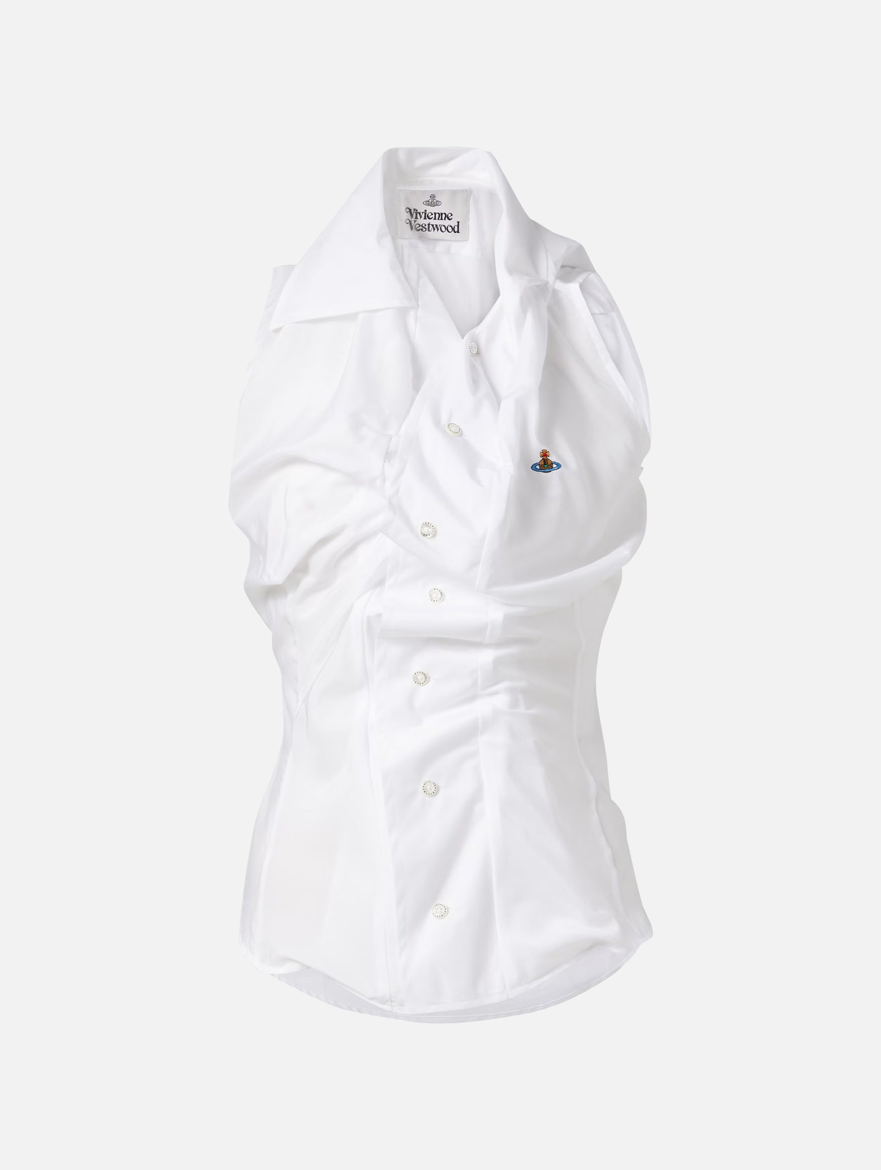 Short Sleeve Drunken Shirt In White