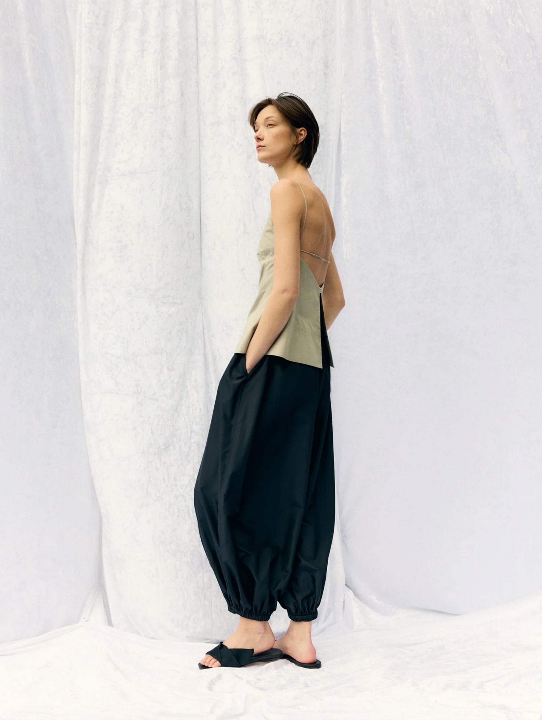 Summer Nylon Zeppelin Pant in Black