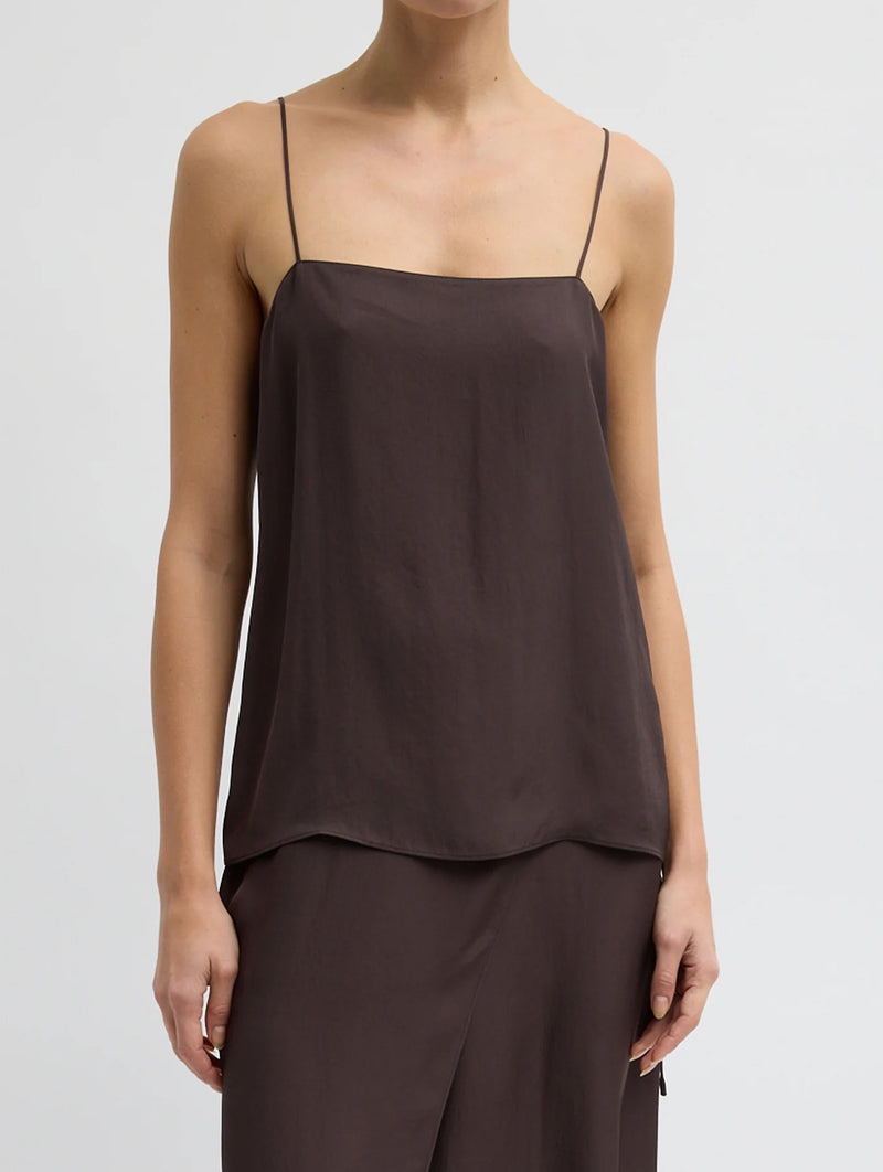 Summer Slip Cami in Chocolate Brown