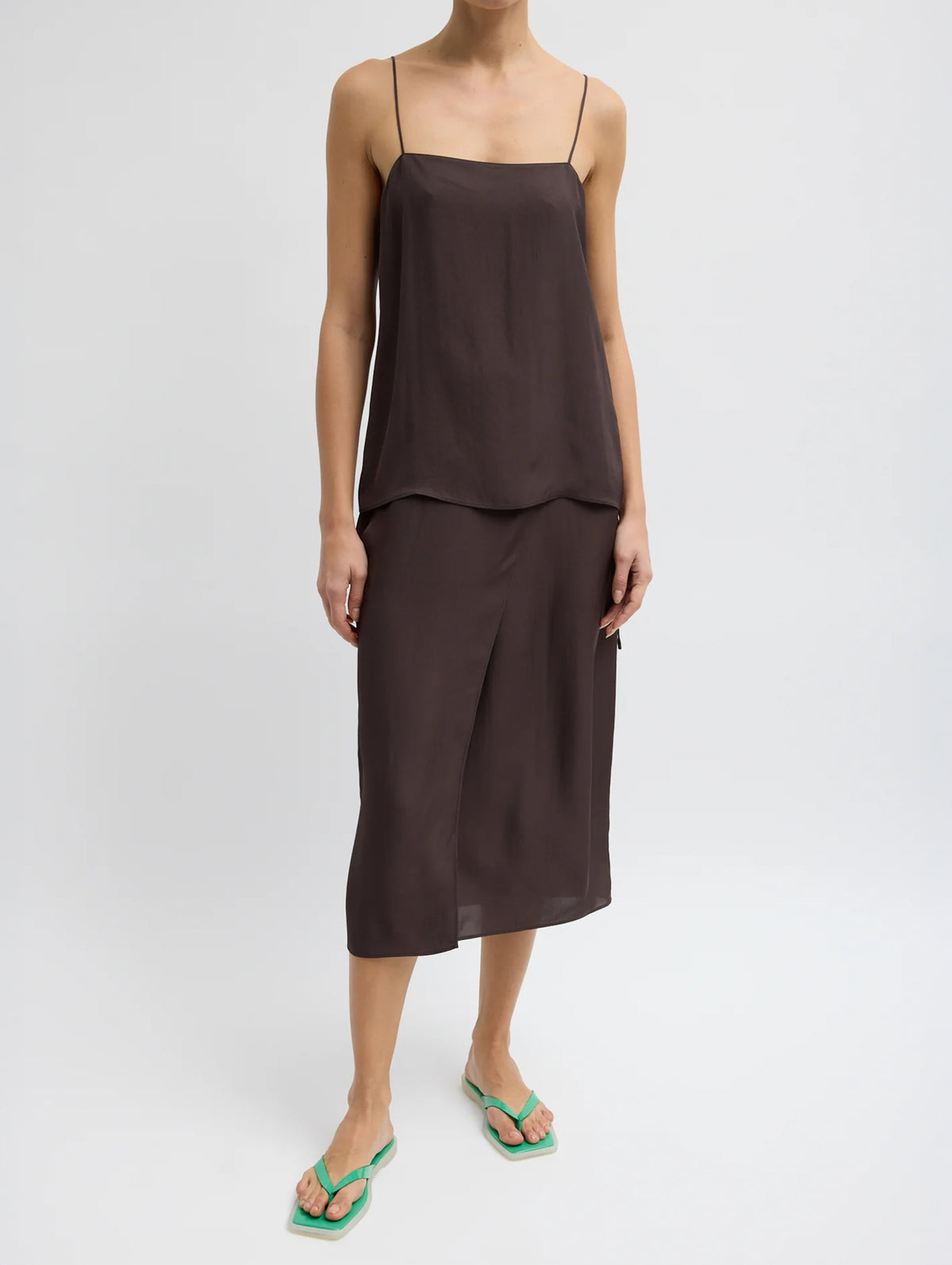 Summer Slip Cami in Chocolate Brown