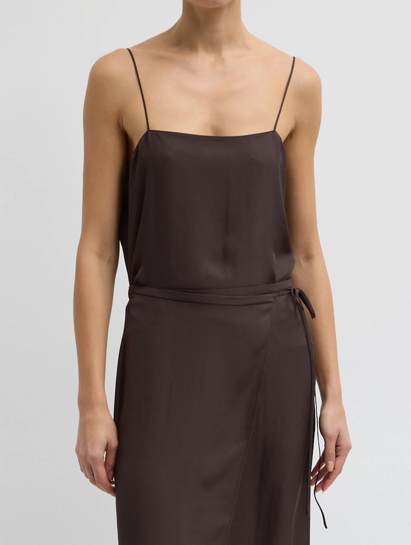 Summer Slip Cami in Chocolate Brown