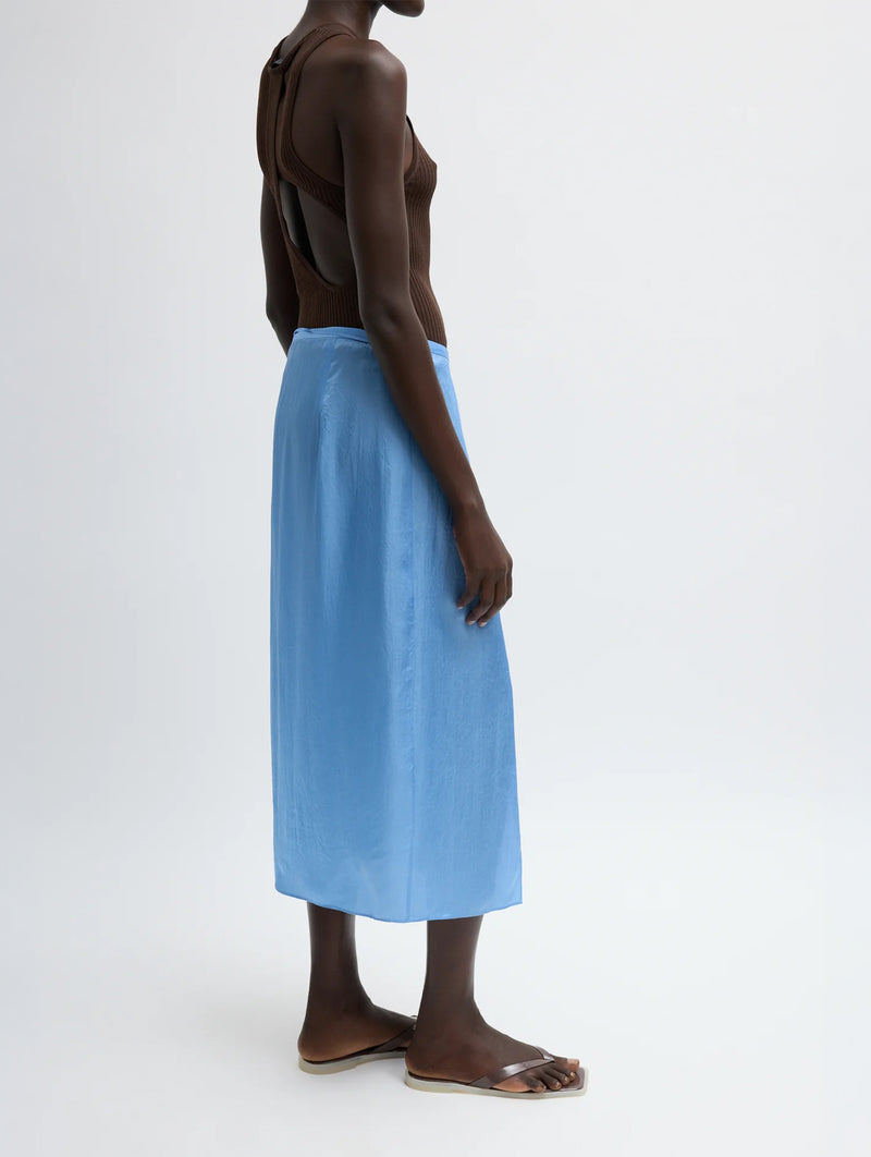 Summer Slip Wrap Skirt in Baby Blue